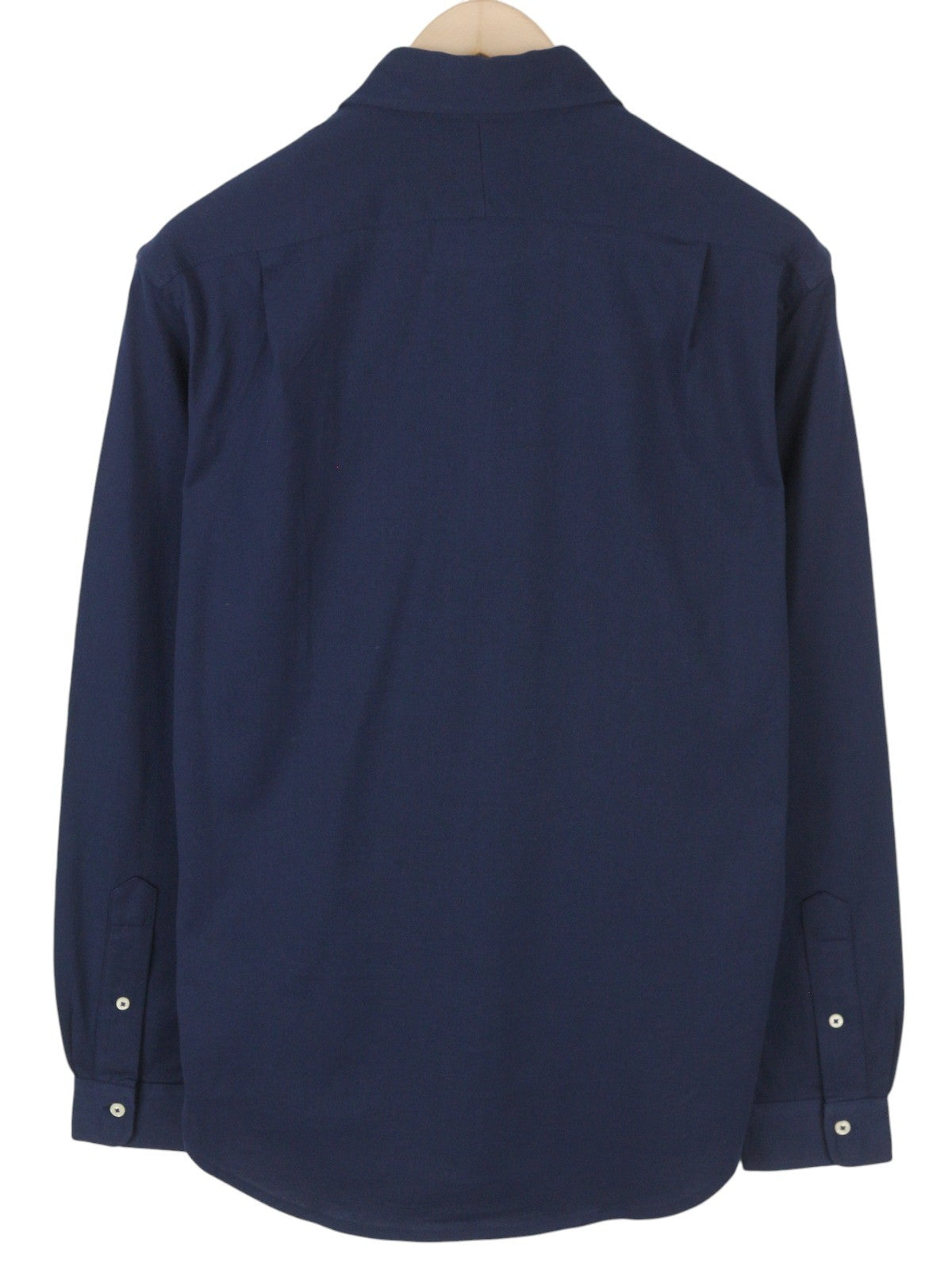 RALPH LAUREN vyriški marškinėliai M tamsiai mėlyni iškirpti su sagomis ir siuvinėtu logotipu RRP160 