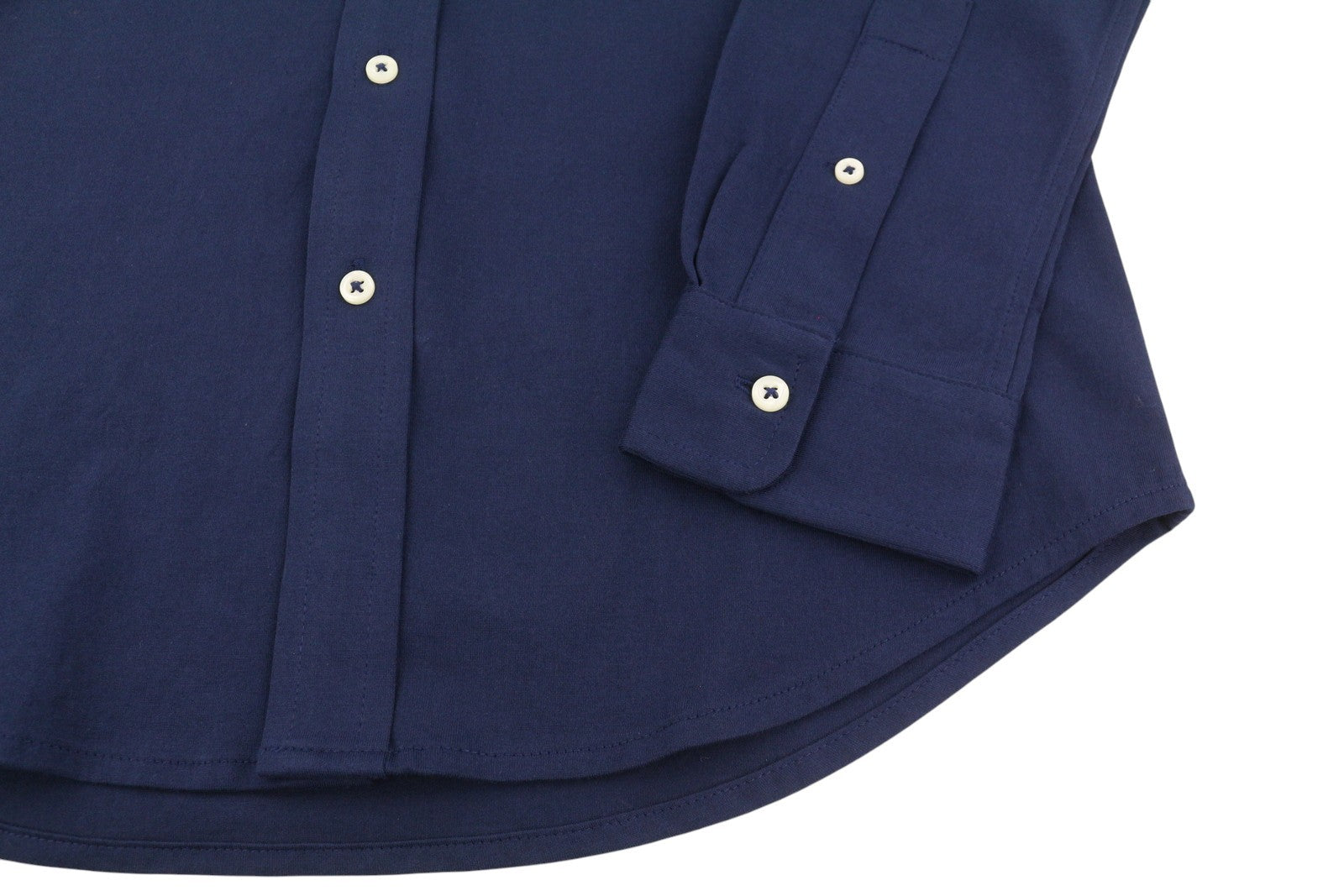 RALPH LAUREN vyriški marškinėliai M tamsiai mėlyni iškirpti su sagomis ir siuvinėtu logotipu RRP160 