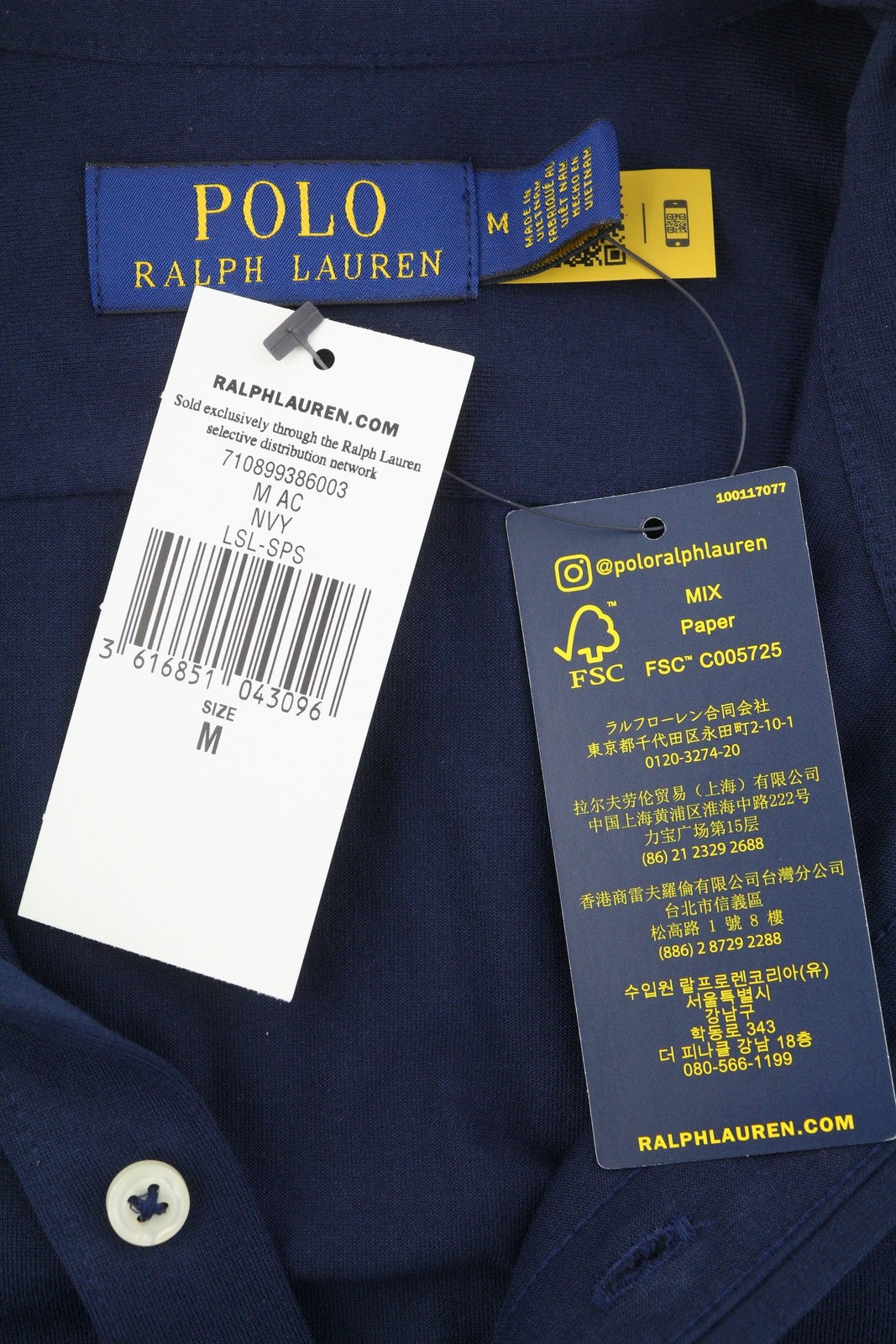 RALPH LAUREN vyriški marškinėliai M tamsiai mėlyni iškirpti su sagomis ir siuvinėtu logotipu RRP160 