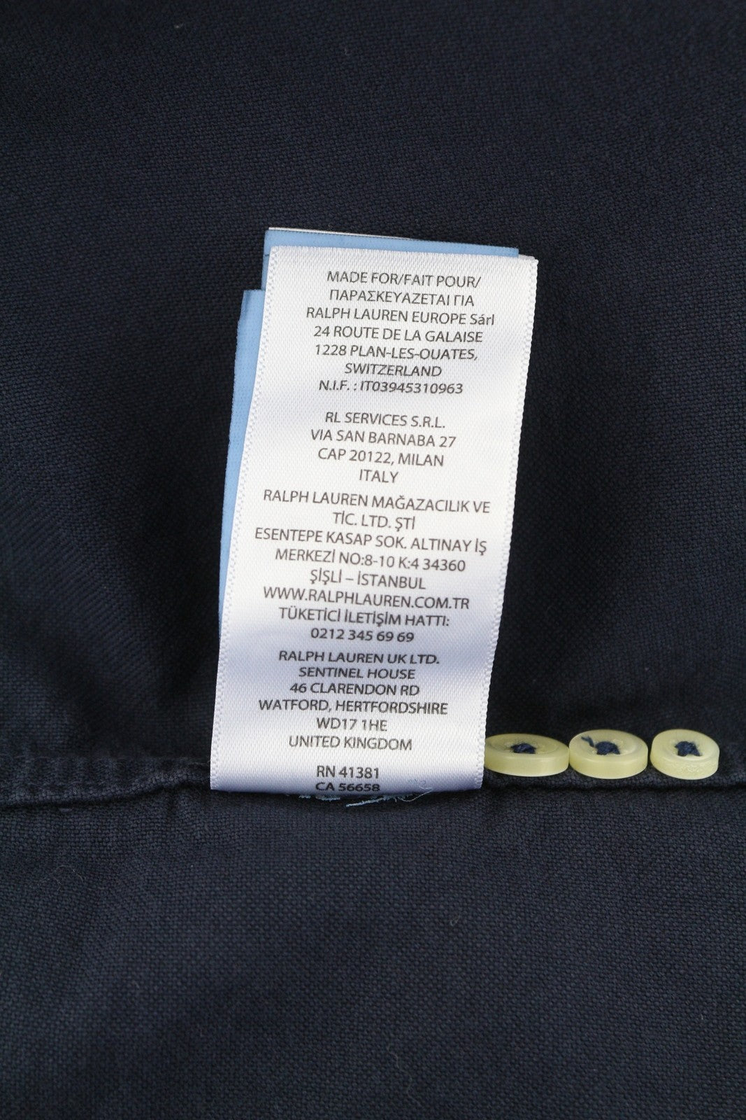 RALPH LAUREN „Core Replen“ vyriški marškinėliai M, mėlyni, su sagomis, prigludę, laisvalaikio stiliaus, RRP159 