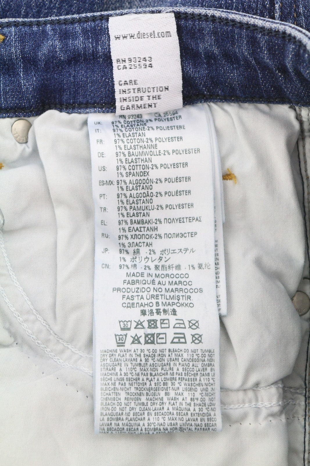 DIESEL Babhila 089AH moteriškos kelnės W29/L30 mėlynos išblukintos, plonos, aptemptos, tamprios 