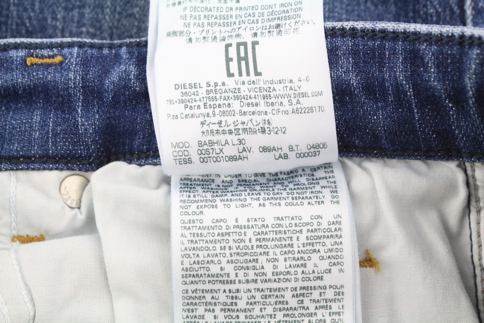 DIESEL Babhila 089AH moteriškos kelnės W29/L30 mėlynos išblukintos, plonos, aptemptos, tamprios 