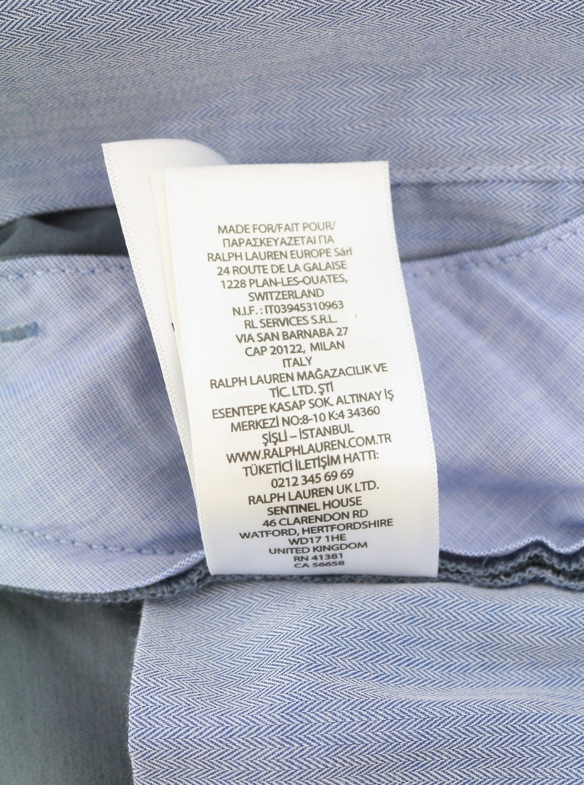 RALPH LAUREN Men Trousers W33/L32 Blue Chino Slim Stretch Zip Fly Logo RRP179