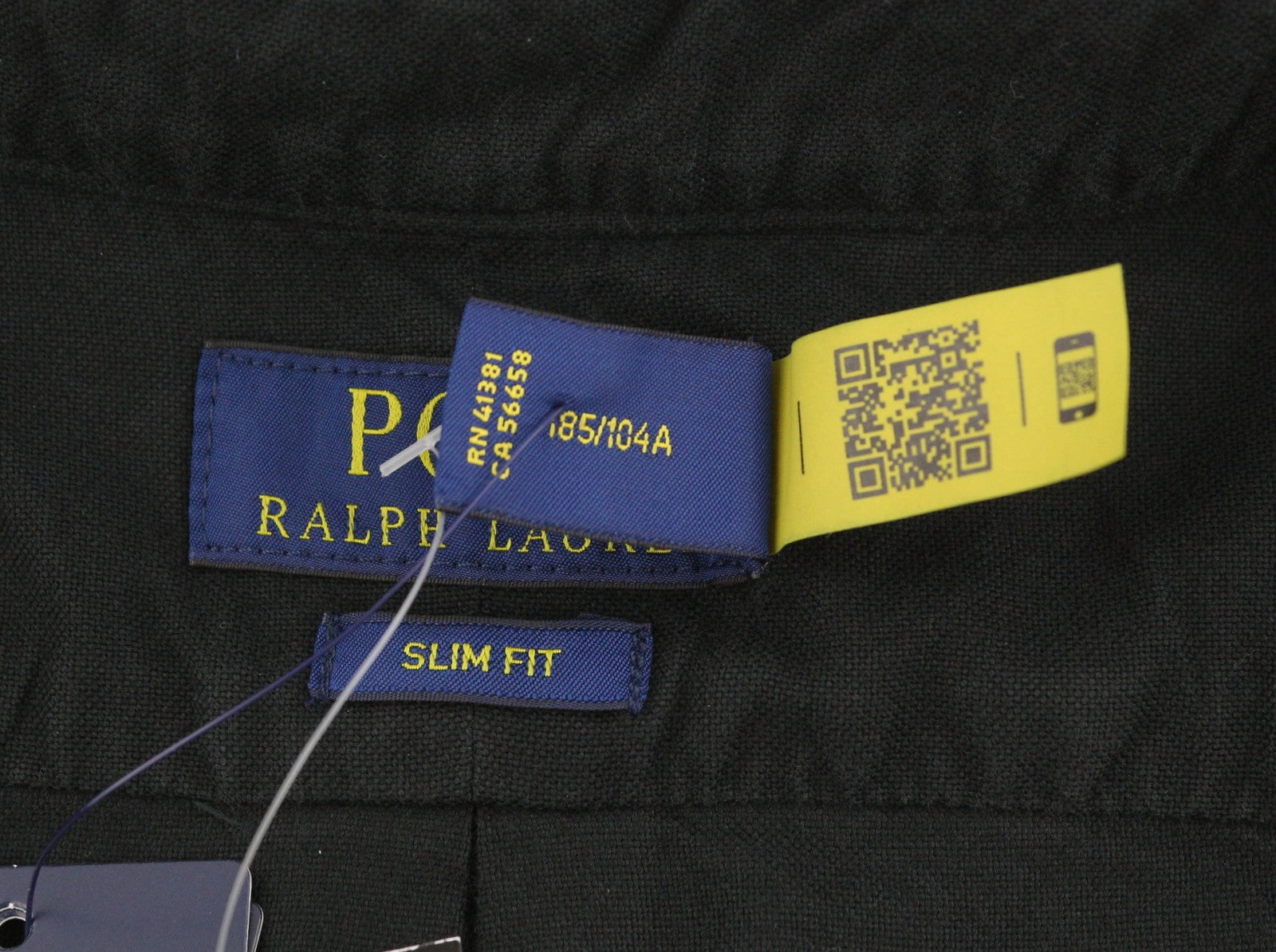 RALPH LAUREN Core Replen Men Shirt XL Black Button-Down Neck Slim Fit RRP159