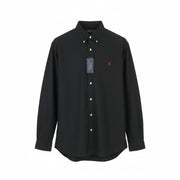 RALPH LAUREN „Core Replen“ vyriški marškinėliai, 2XL, juodi, su sagomis atlenkiama apykakle, pritaikytas kirpimui, RRP149 