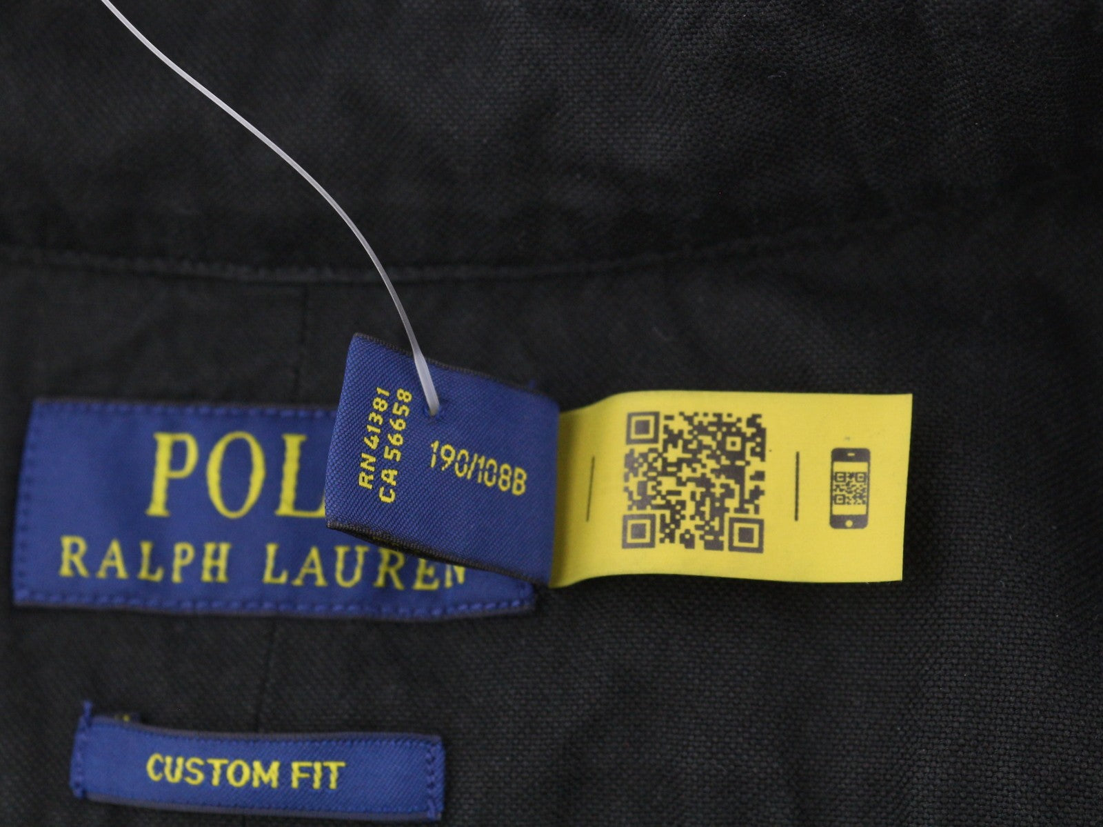RALPH LAUREN „Core Replen“ vyriški marškinėliai, 2XL, juodi, su sagomis atlenkiama apykakle, pritaikytas kirpimui, RRP149 