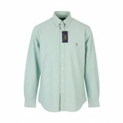 RALPH LAUREN vyriški marškinėliai, žali, su sagomis žemyn, laisvalaikio stiliaus, L dydžio, su sagomis žemyn, individualiai pritaikyti, laisvalaikio stiliaus, RRP169 