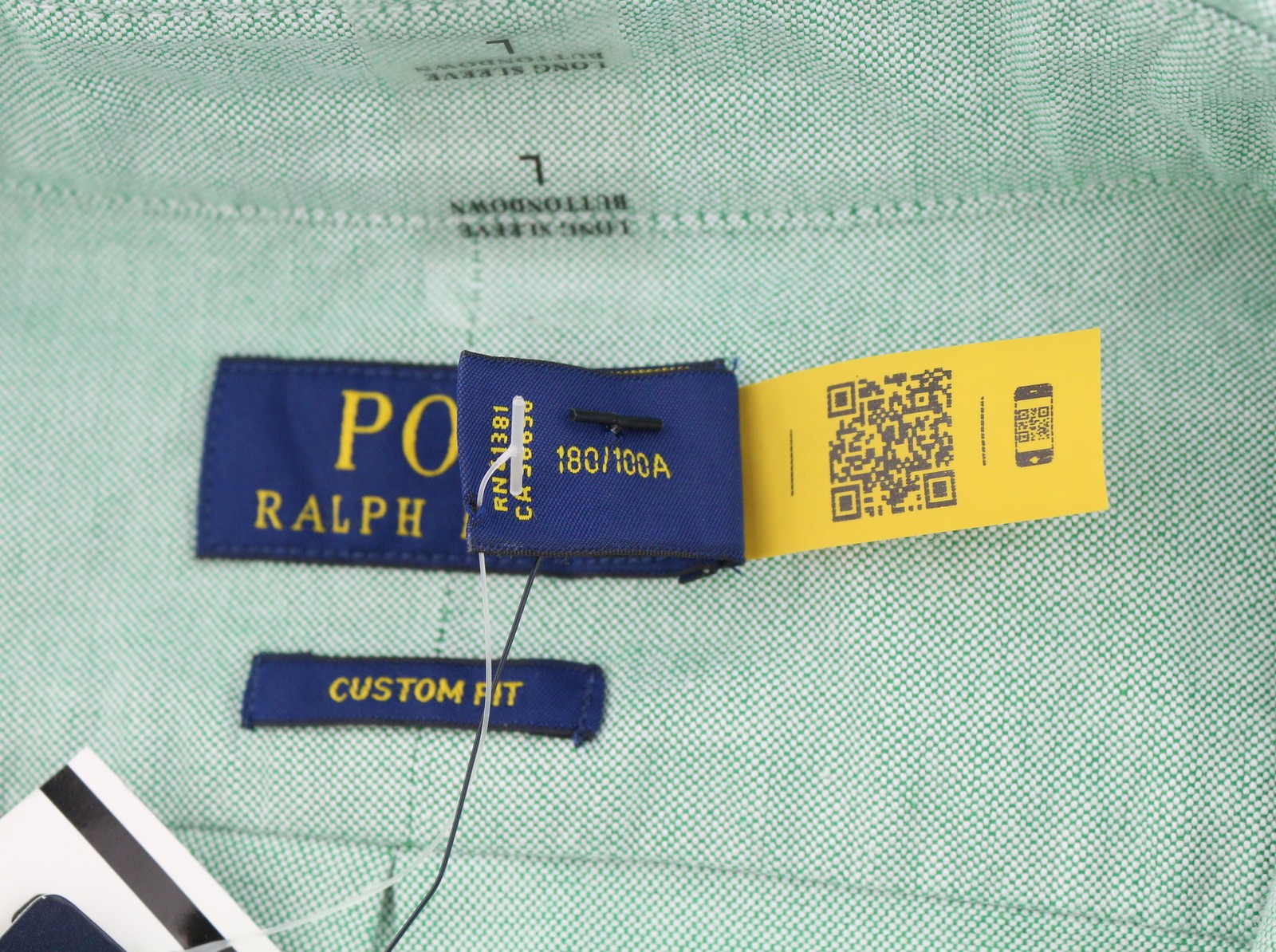 RALPH LAUREN vyriški marškinėliai, žali, su sagomis žemyn, laisvalaikio stiliaus, L dydžio, su sagomis žemyn, individualiai pritaikyti, laisvalaikio stiliaus, RRP169 