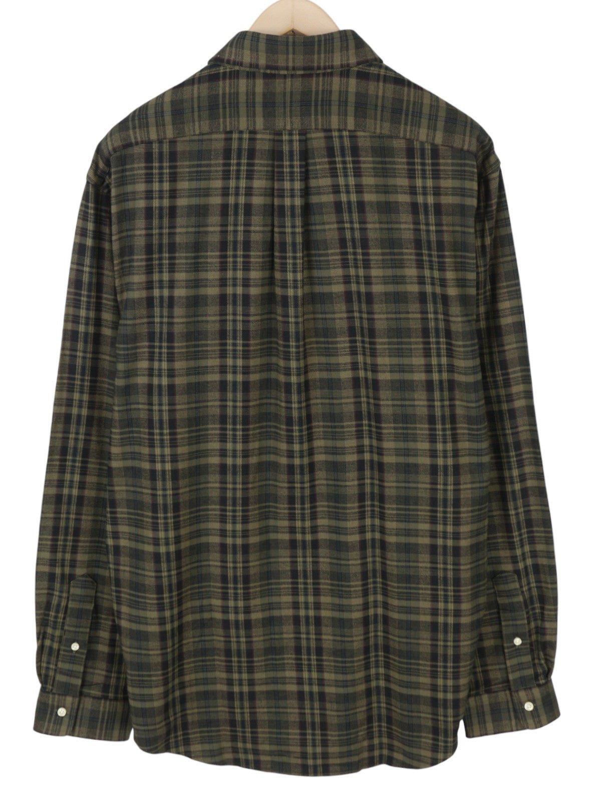 RALPH LAUREN vyriški marškinėliai, XL dydžio, žali, flanelės, languoti, individualiai pritaikyti, su sagomis. 