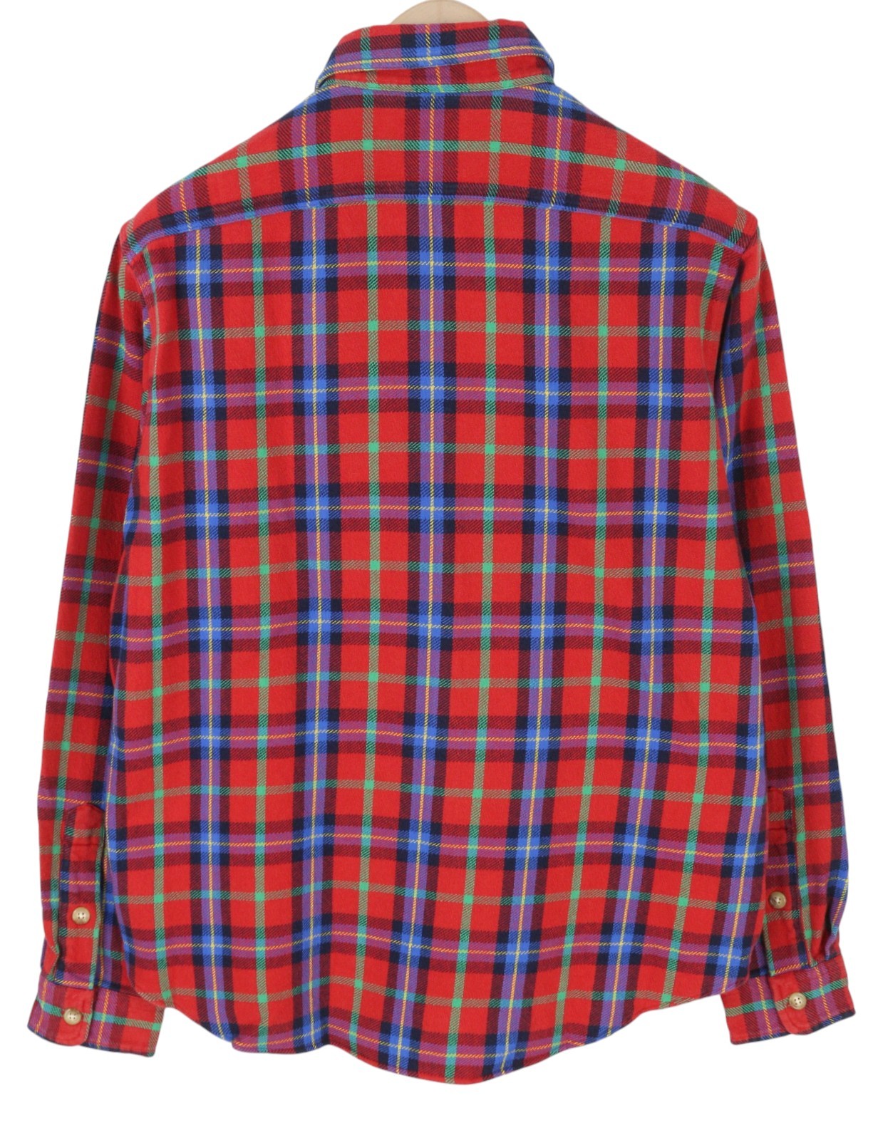 RALPH LAUREN vyriški marškinėliai M, raudoni languoti, klasikinio kirpimo, plataus kaklo, sagomis užsegami logotipai, stori. 