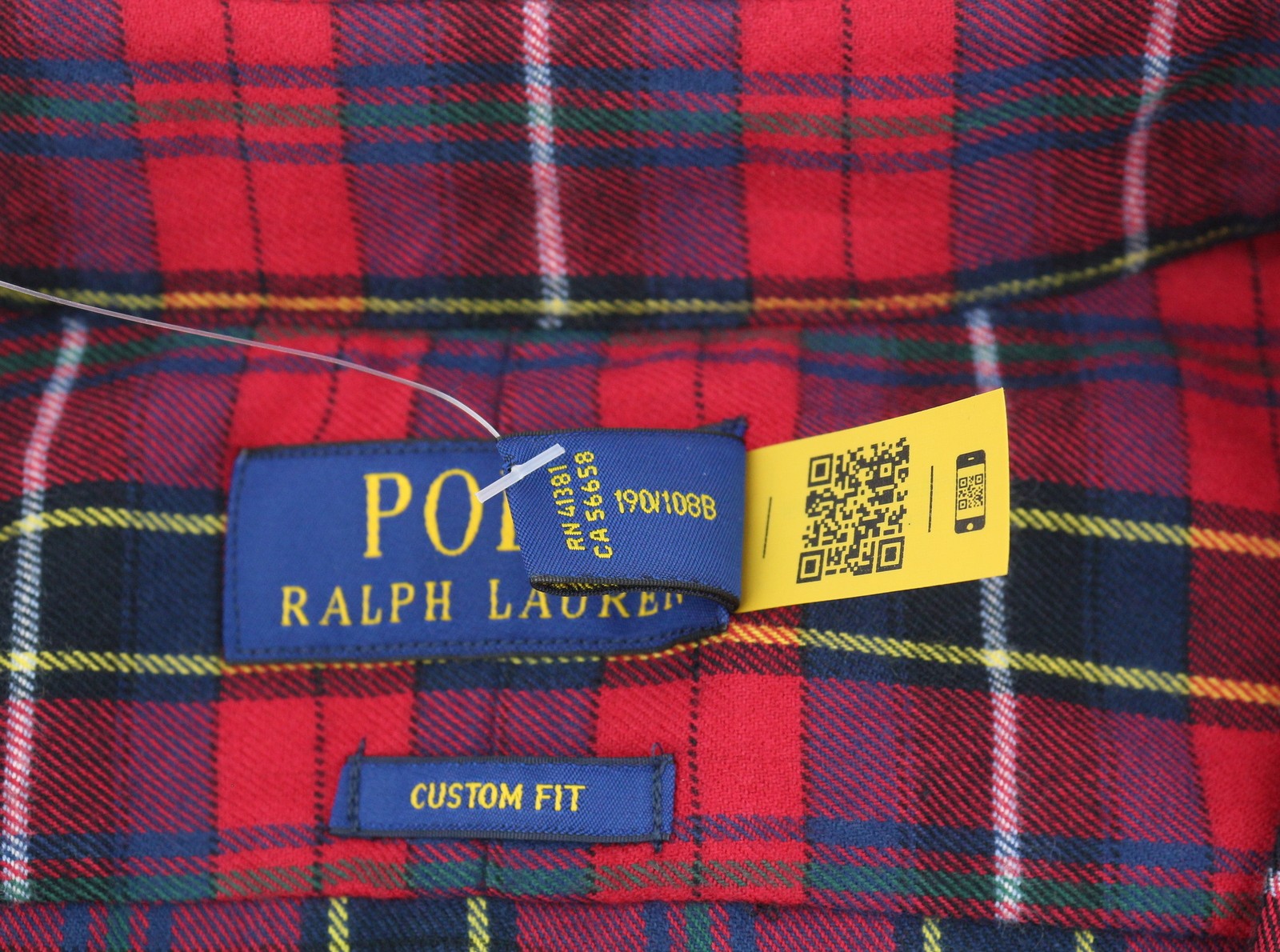 RALPH LAUREN vyriški marškinėliai, 2XL dydžio, raudoni languoti flaneliniai, individualaus kirpimo, su sagomis užsegamu logotipu RRR159 