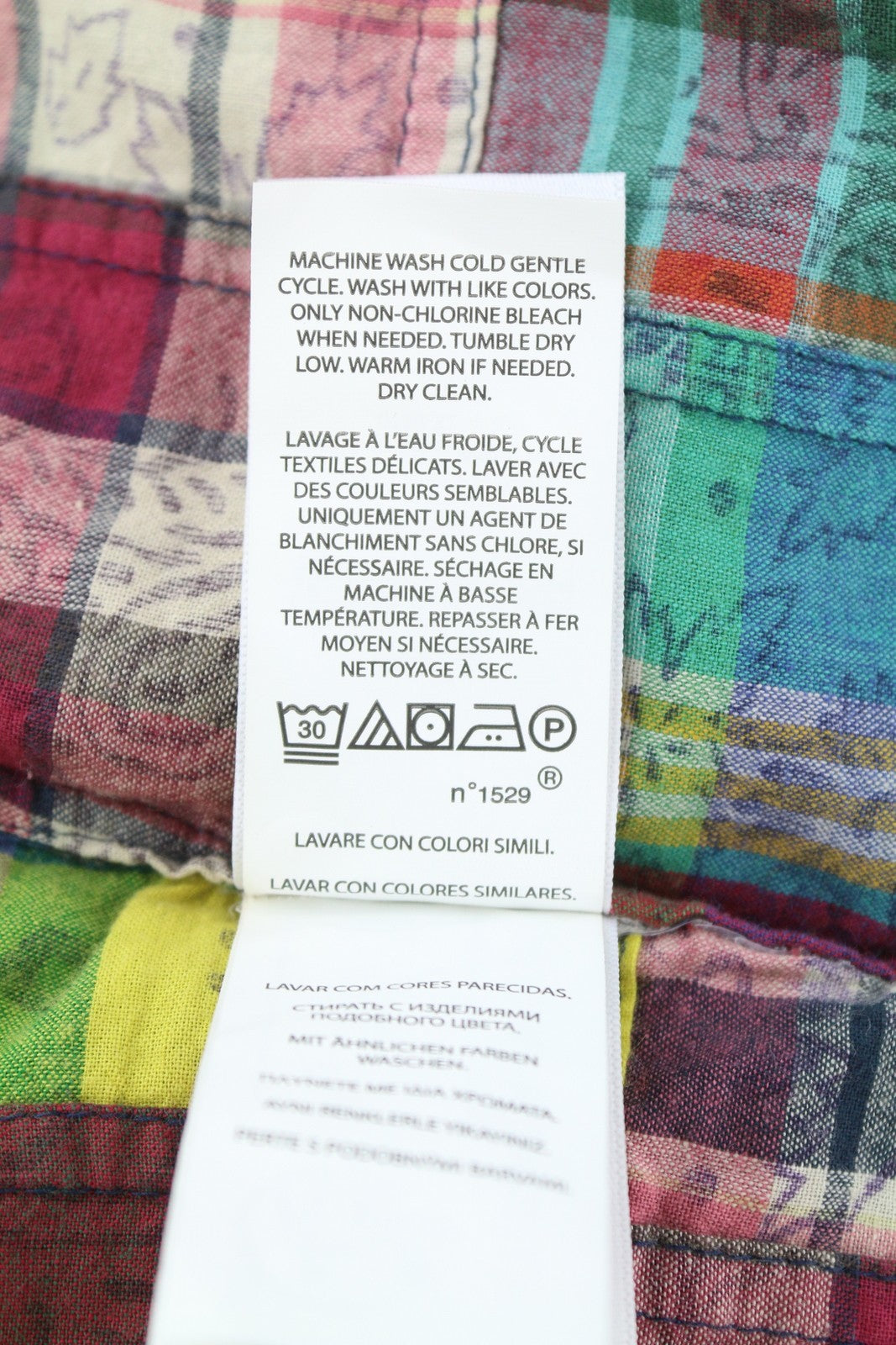 RALPH LAUREN vyriški marškinėliai M Spalvingi lopai Klasikinio kirpimo sagomis užsegami laisvalaikio marškinėliai 