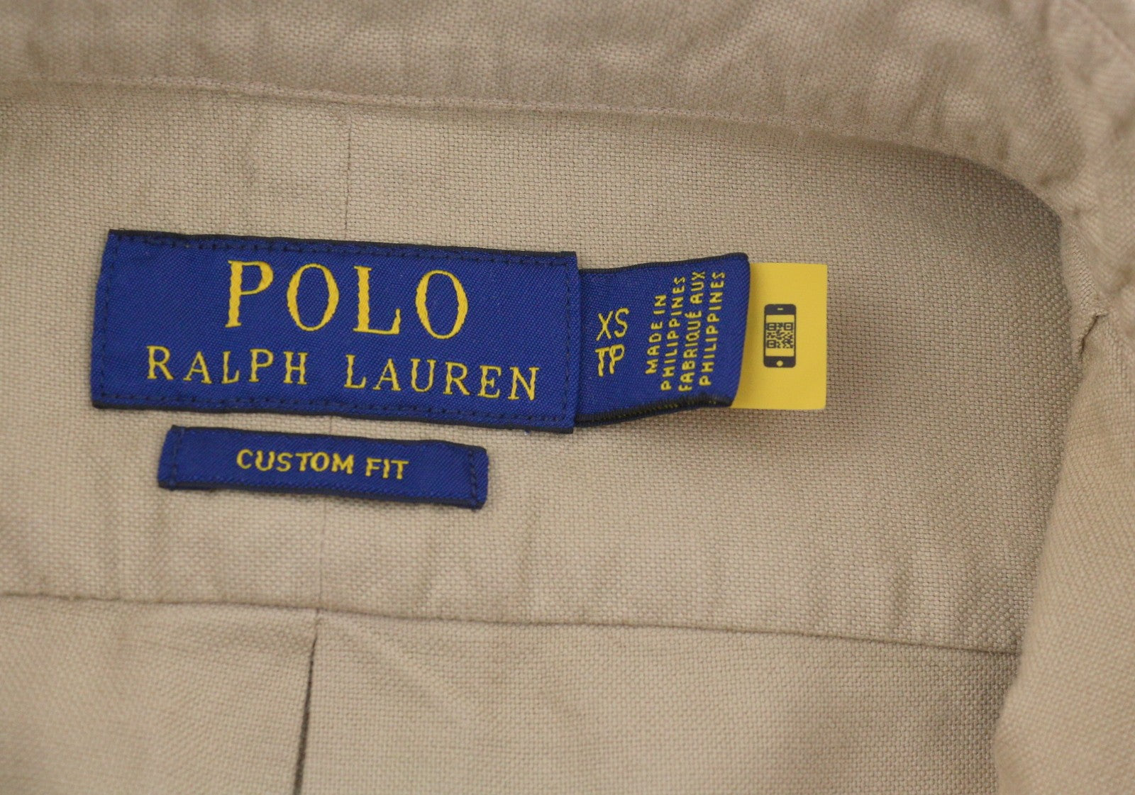 RALPH LAUREN „Core Replen“ vyriški marškinėliai, XS dydžio, rudi, su sagomis atlenkiama apykakle, pritaikytas kirpimas, RRP149 