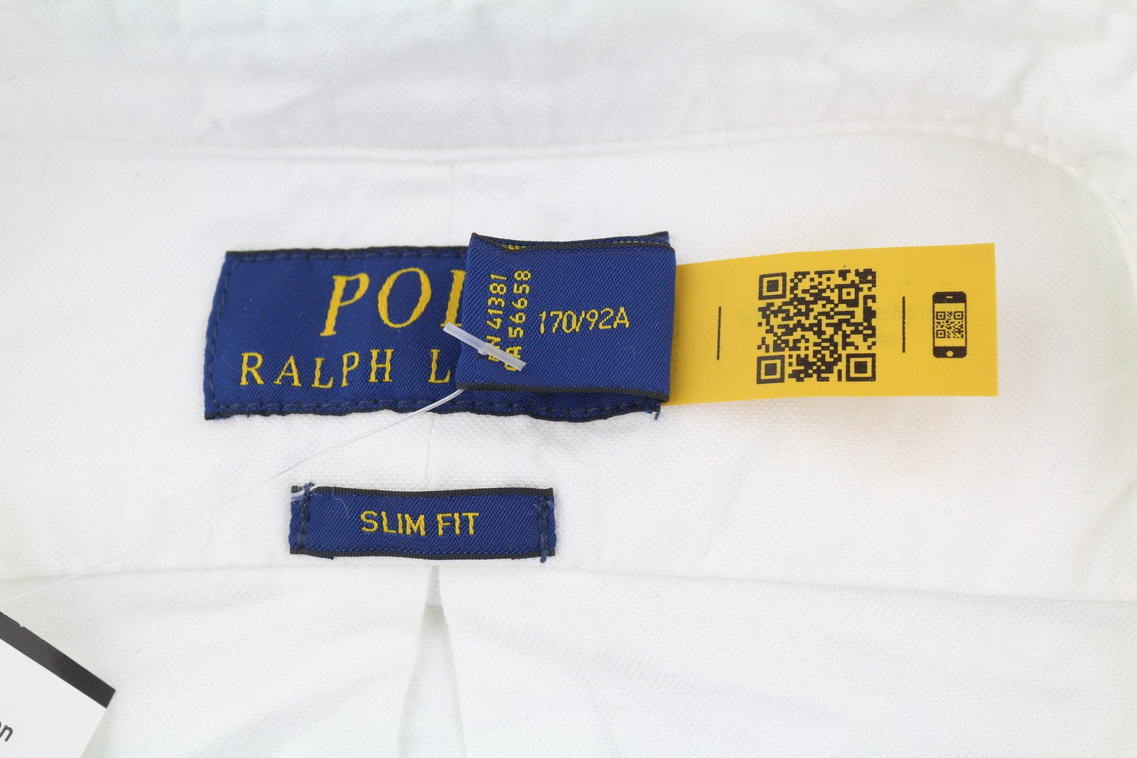 RALPH LAUREN „Core Replen“ vyriški marškinėliai, balti, su sagomis žemyn iškirpte, prigludę prie kaklo (RRP159) 