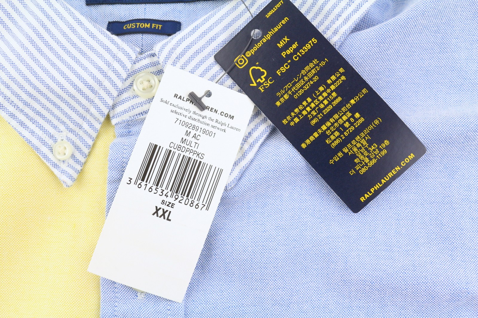 RALPH LAUREN vyriški marškinėliai, 2XL dydžio, spalvingi, sagomis užsegami, laisvalaikio stiliaus, RRP230 