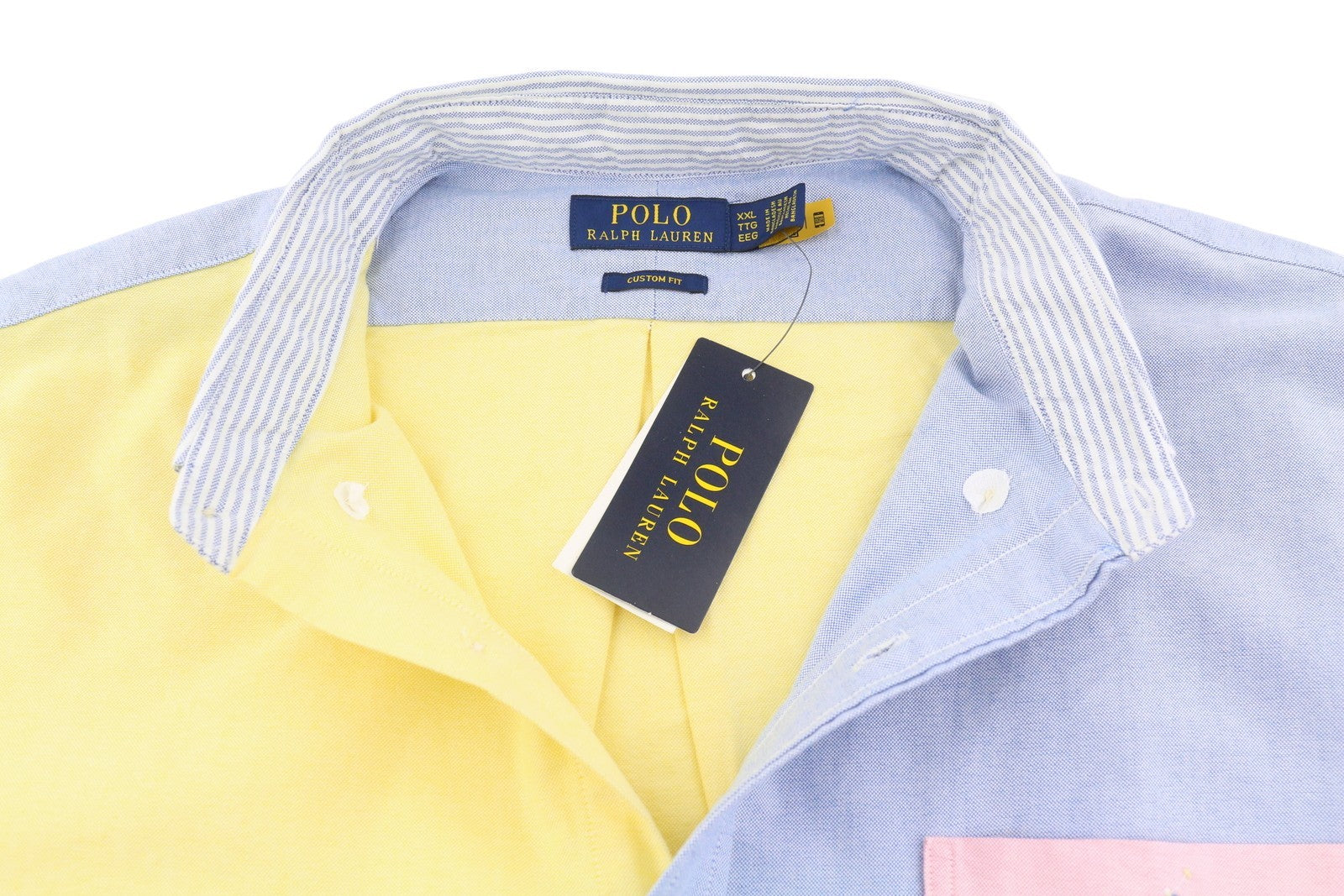 RALPH LAUREN vyriški marškinėliai, 2XL dydžio, spalvingi, sagomis užsegami, laisvalaikio stiliaus, RRP230 