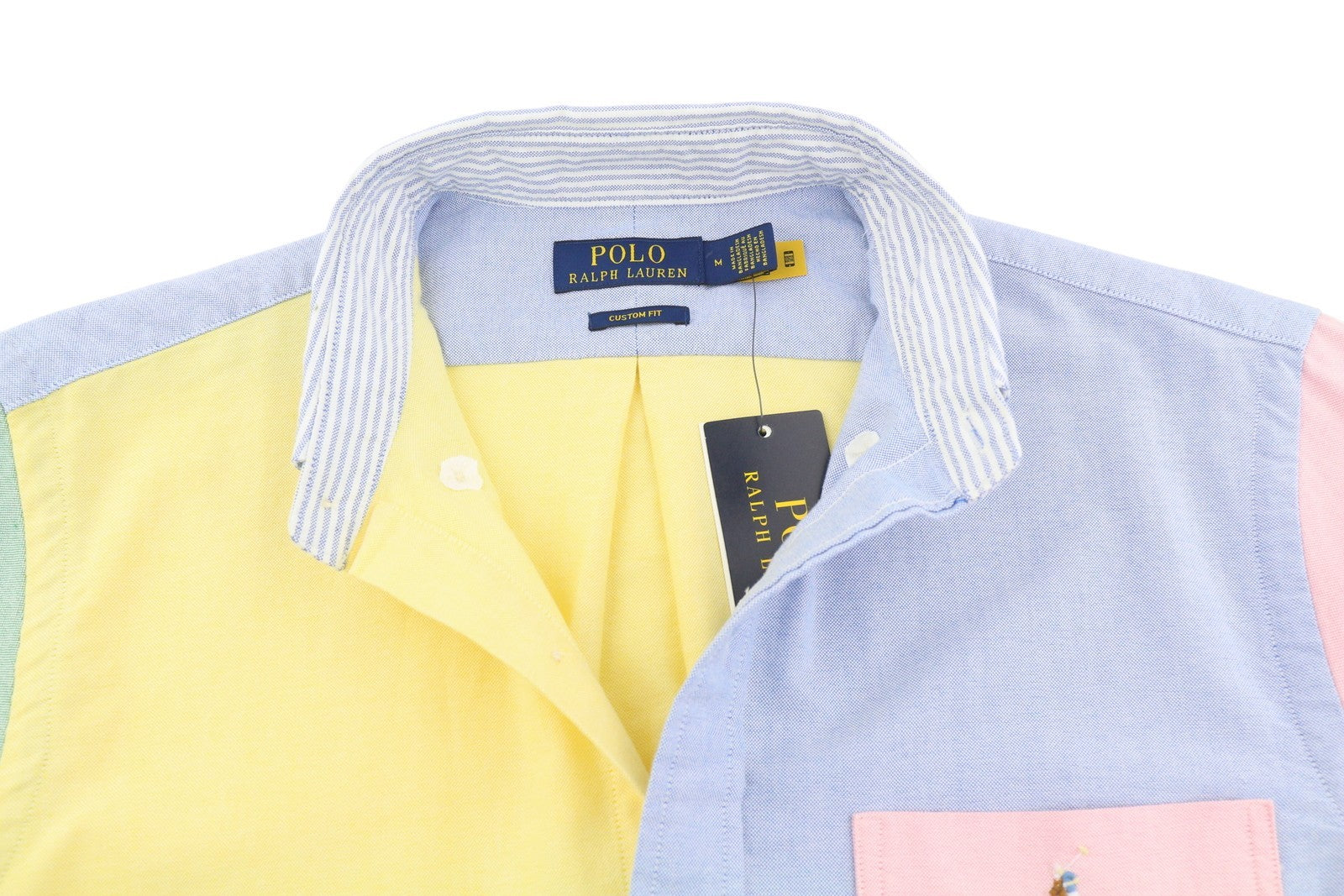 RALPH LAUREN vyriški marškinėliai M, spalvingi, sagomis užsegami, individualaus kirpimo, laisvalaikio, RRP230 