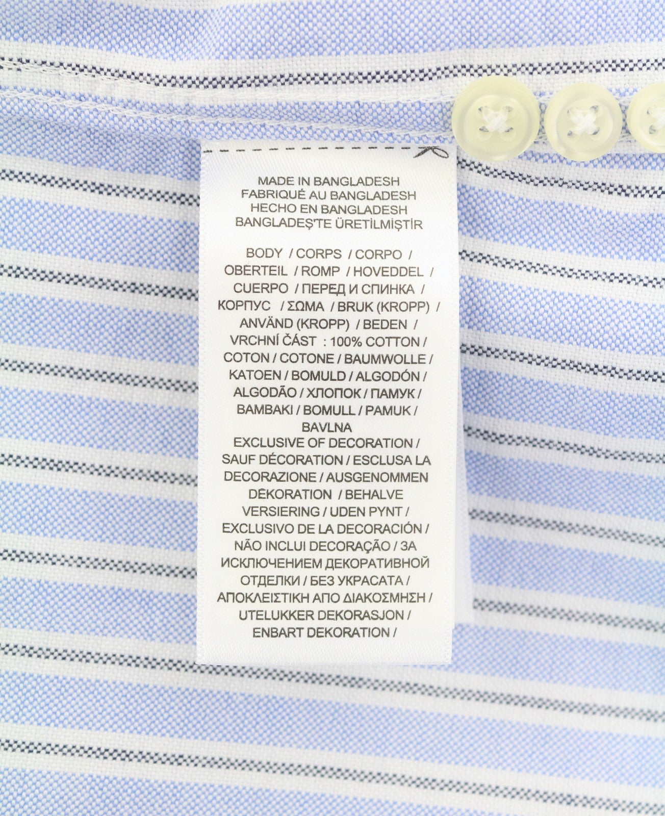 RALPH LAUREN Men Shirt L Blue Striped Custom Fit Button-Down Neck Logo RRP149