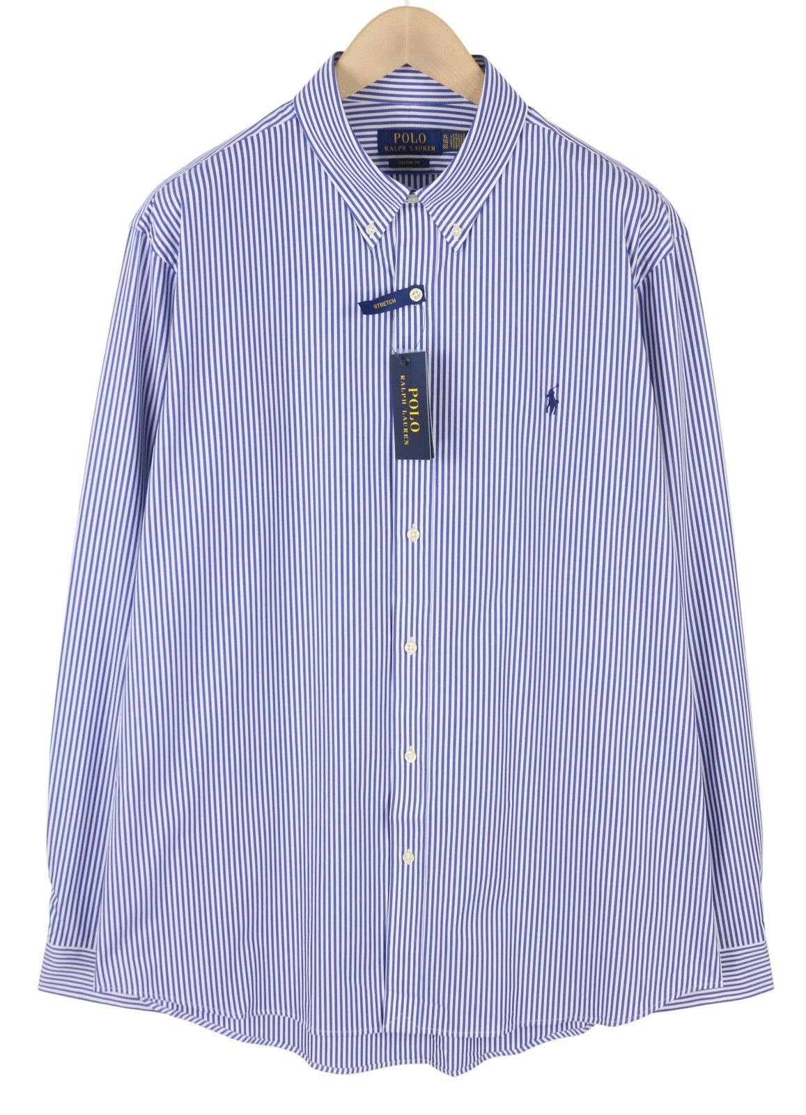 RALPH LAUREN Core Replen Men Shirt XL Stretch Custom Fit Striped Button Down