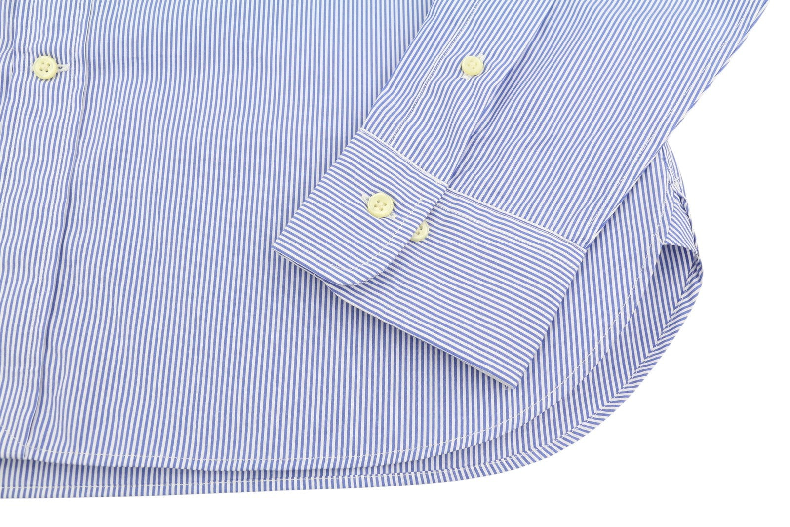 RALPH LAUREN Men Formal Shirt M Blue Striped Custom Fit Cutaway Logo RRP169