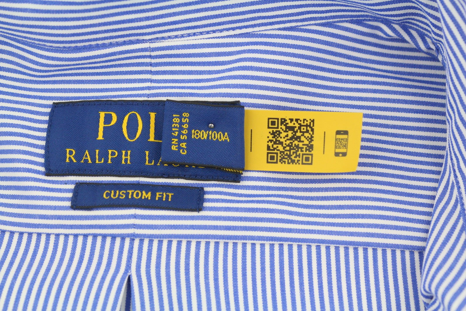 RALPH LAUREN „Core Replen“ vyriški marškinėliai, L dydžio, mėlyni, dryžuoti, su sagomis, RRP155 