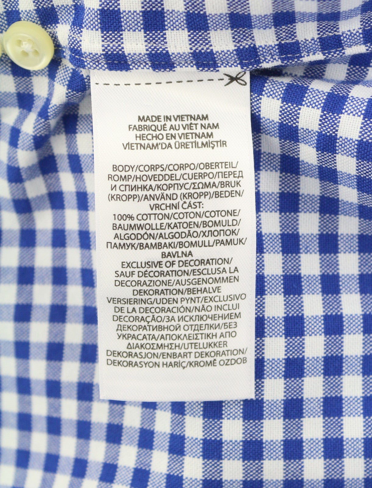 RALPH LAUREN „Core Replen“ vyriški marškinėliai, 2XL, mėlyni languoti, su sagomis žemyn iškirpte, laisvalaikio stiliaus, RRP159 