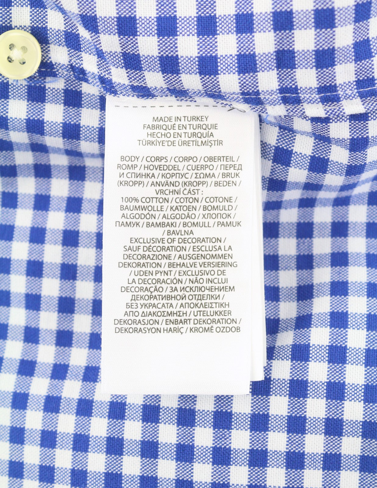 RALPH LAUREN Core Replen Men Shirt XL Blue Check Button-Down Neck Casual RRP159