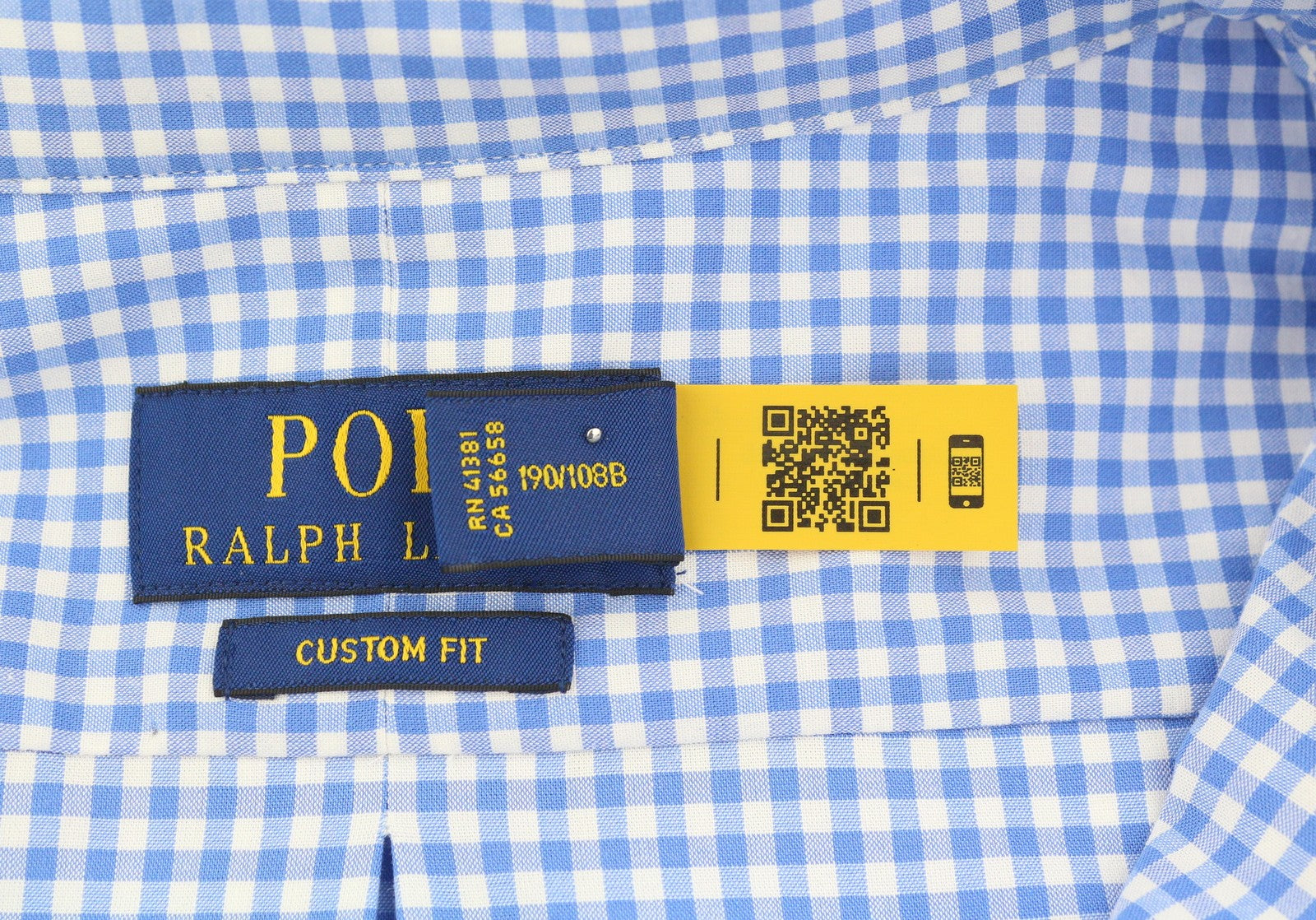 RALPH LAUREN Core Replen Men Shirt 2XL Blue Check Button-Down Custom Fit RRP159