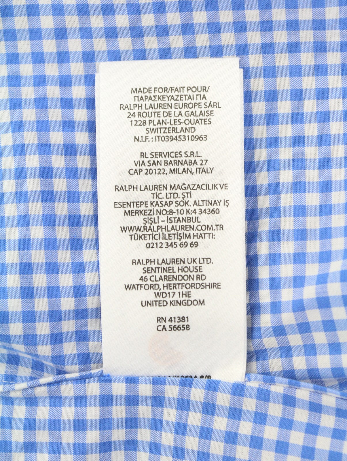 RALPH LAUREN Core Replen Men Shirt 2XL Blue Check Button-Down Custom Fit RRP159