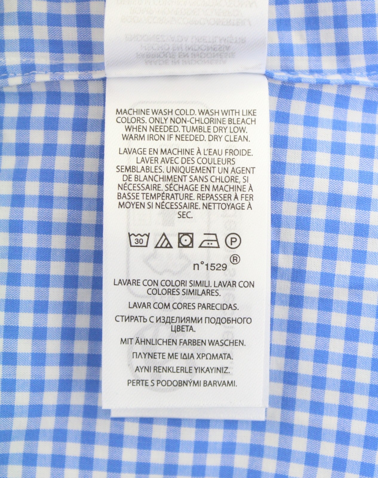 RALPH LAUREN „Core Replen“ vyriški marškinėliai M mėlyni languoti su sagomis žemyn, pritaikytas kirpimas RRP159 