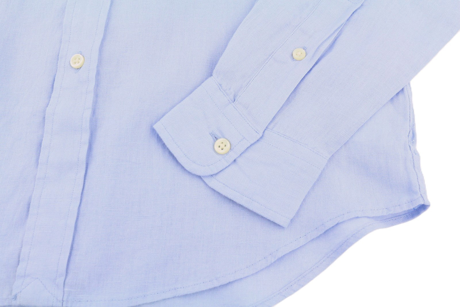 RALPH LAUREN vyriški marškinėliai S mėlyni lininiai, individualaus kirpimo, su sagomis užsegama kaklo dalimi, RRP169 