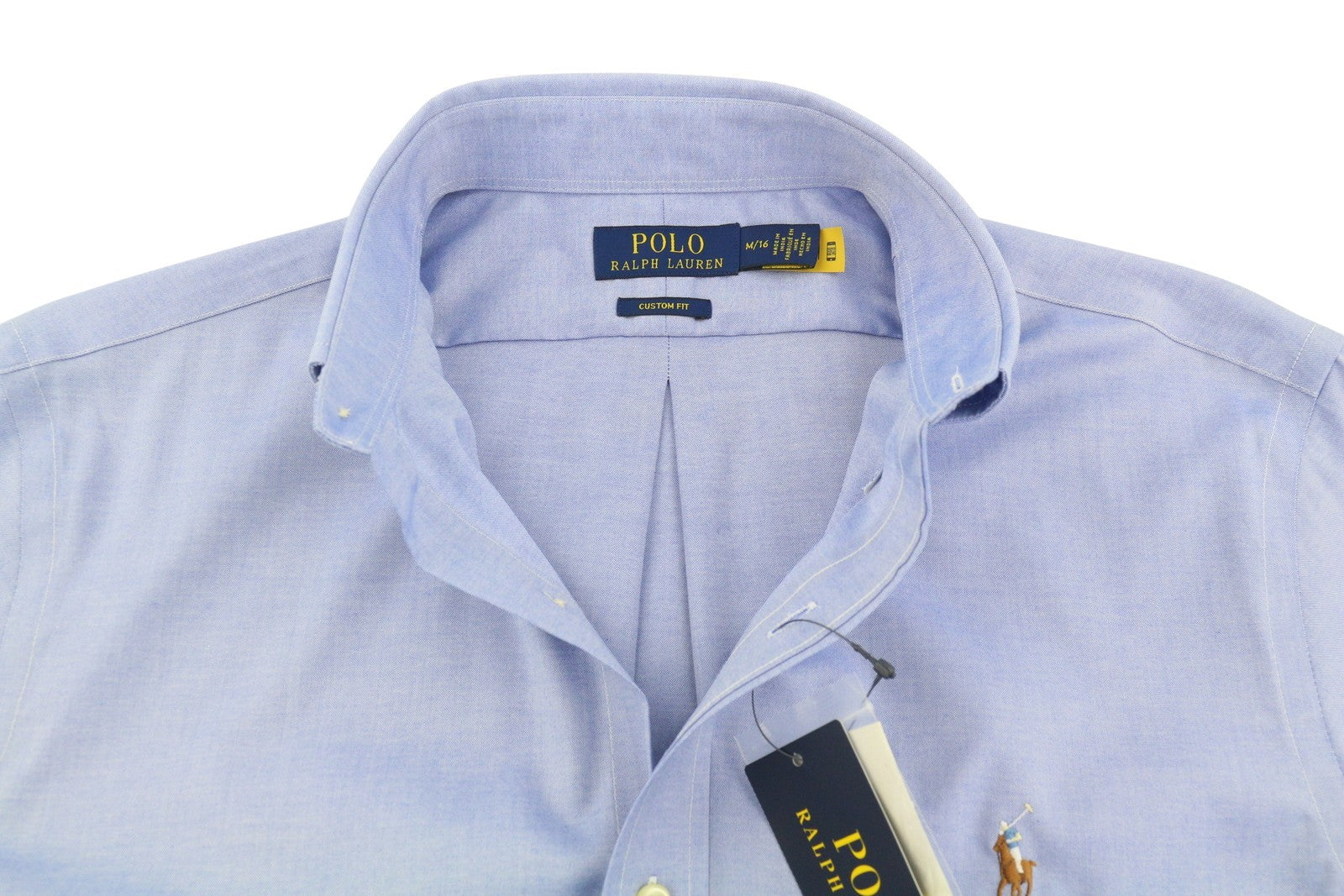 RALPH LAUREN „Core Replen“ vyriški oficialūs marškinėliai M mėlyni su sagomis žemyn iškirpte, pagal užsakymą RRP149 