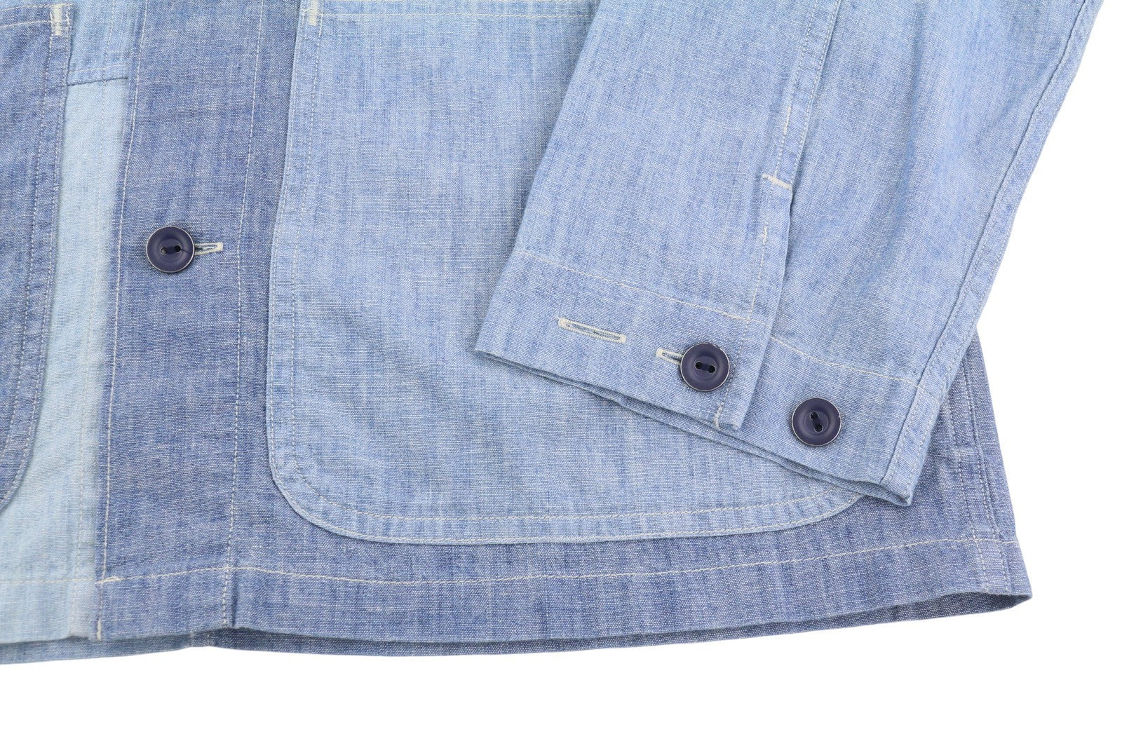 RALPH LAUREN vyriški marškinėliai S mėlyni išblukę lopai su sagomis išskleista klasikinio stiliaus RRP199 