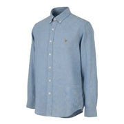 RALPH LAUREN „Core Replen“ vyriški marškinėliai, mėlyni, išblukę, su sagomis, laisvalaikio stiliaus, RRP159 