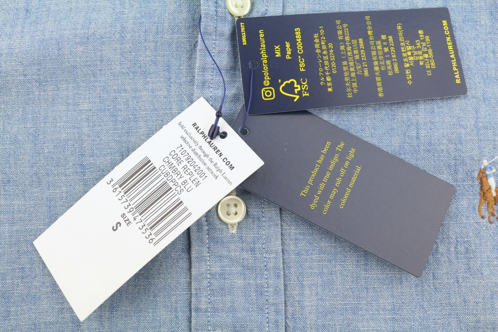 RALPH LAUREN „Core Replen“ vyriški marškinėliai, mėlyni, išblukę, su sagomis, laisvalaikio stiliaus, RRP159 