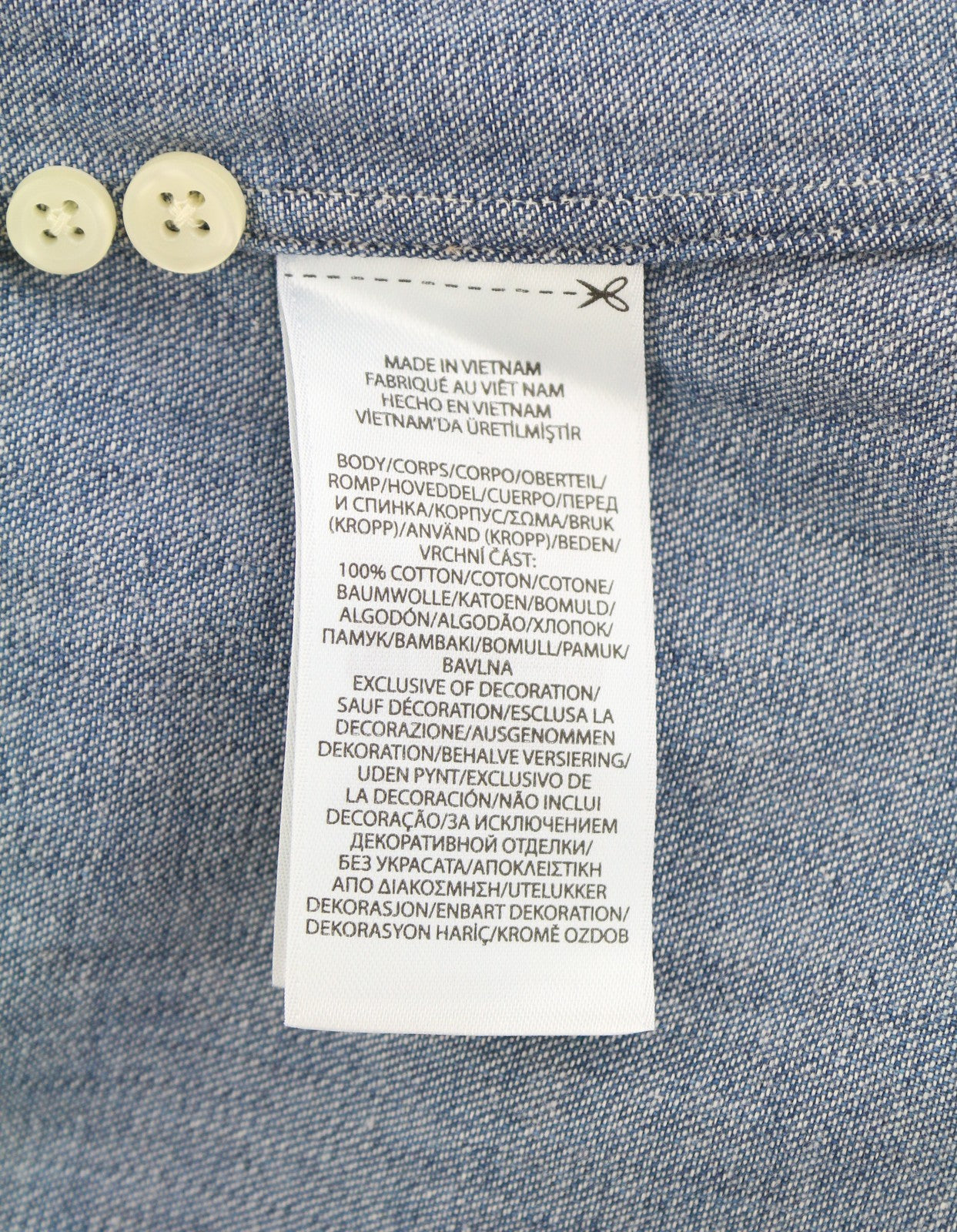 RALPH LAUREN „Core Replen“ vyriški marškinėliai, mėlyni, džinsiniai, išblukę, su sagomis, ploni, RRP159 