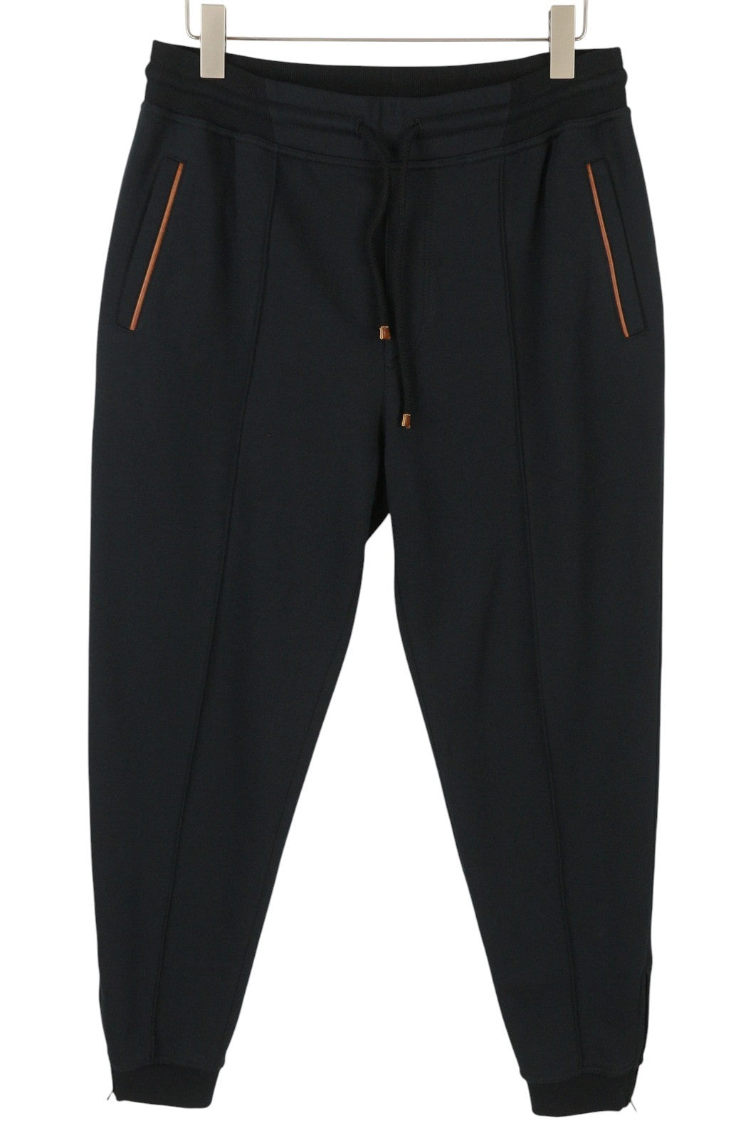 BRUNELLO CUCINELLI Men Trousers M Black Drawstrings Waist Pockets Sweatpants