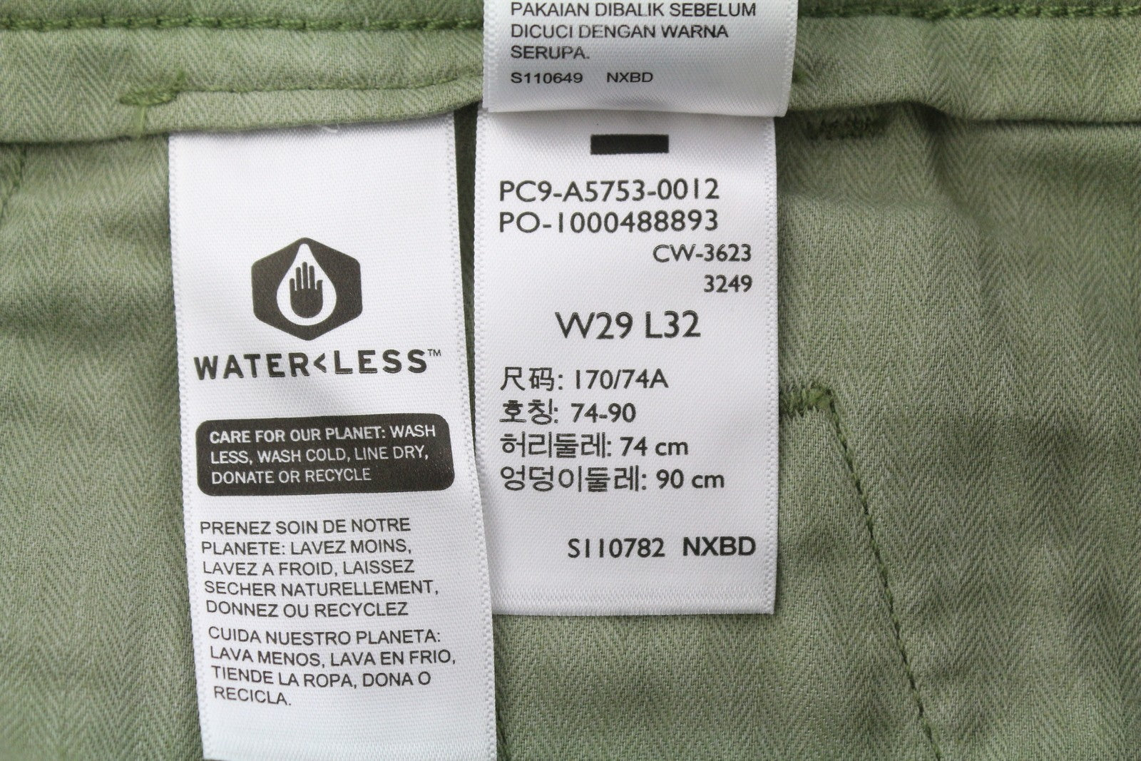 LEVI'S XX Chino Men Trousers W29/L32 Khaki Green Authentic Fit Big E Mid Waist