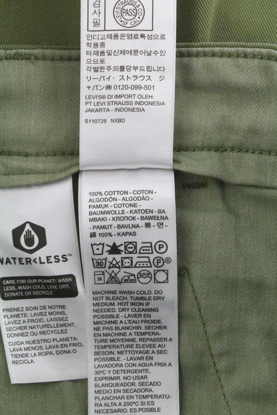 LEVI'S XX Chino Men Trousers W29/L32 Khaki Green Authentic Fit Big E Mid Waist