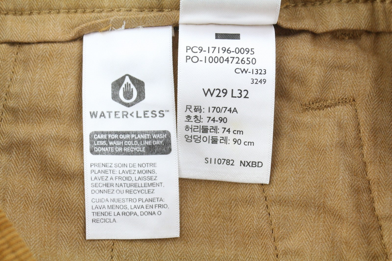 LEVI'S XX Chino Men Trousers W29/L32 Brown Corduroy Standard Taper Fit Big E