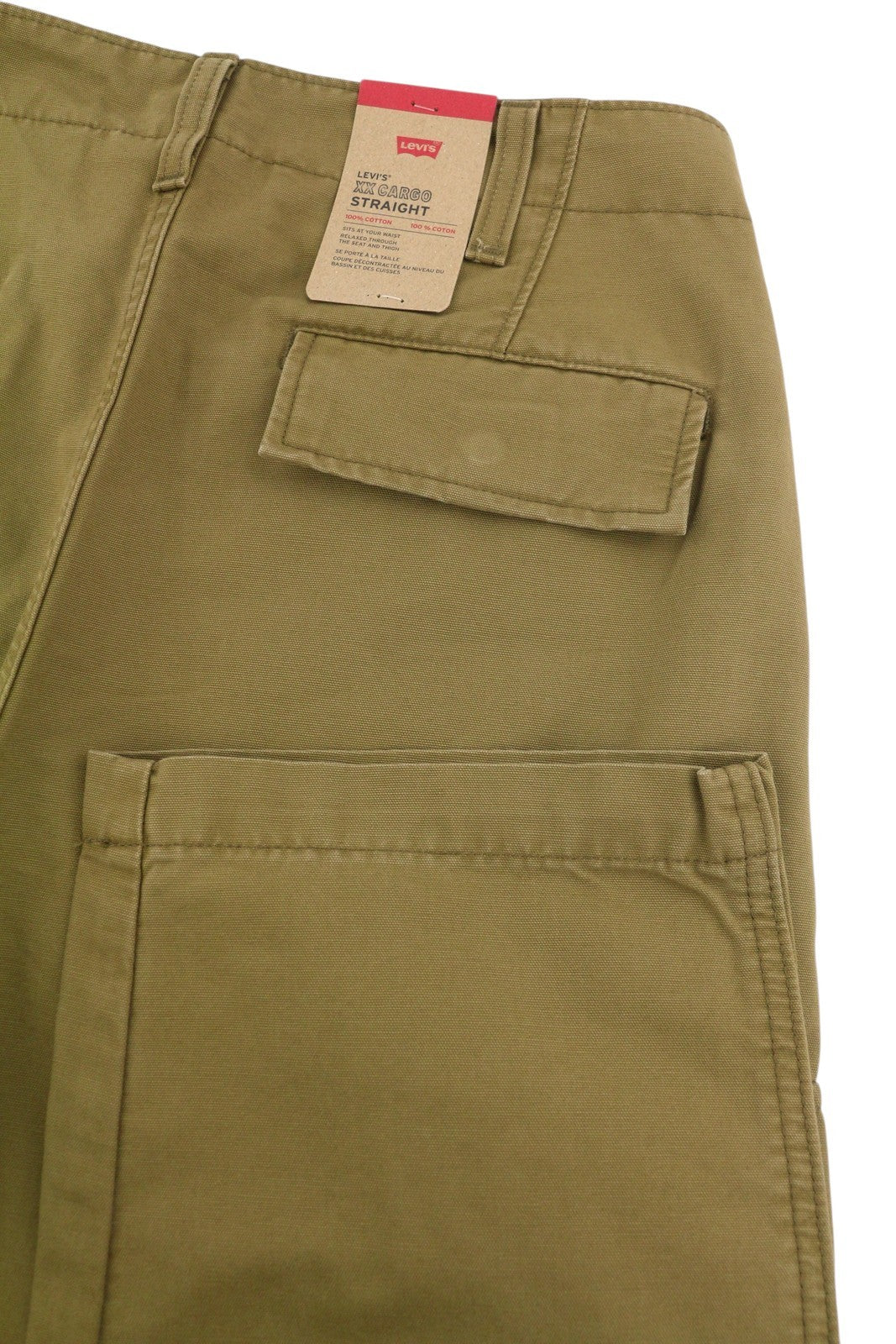 LEVI'S XX Cargo Men Trousers W32/L30 Brown Straight Fit Zip Fly Patch Pockets