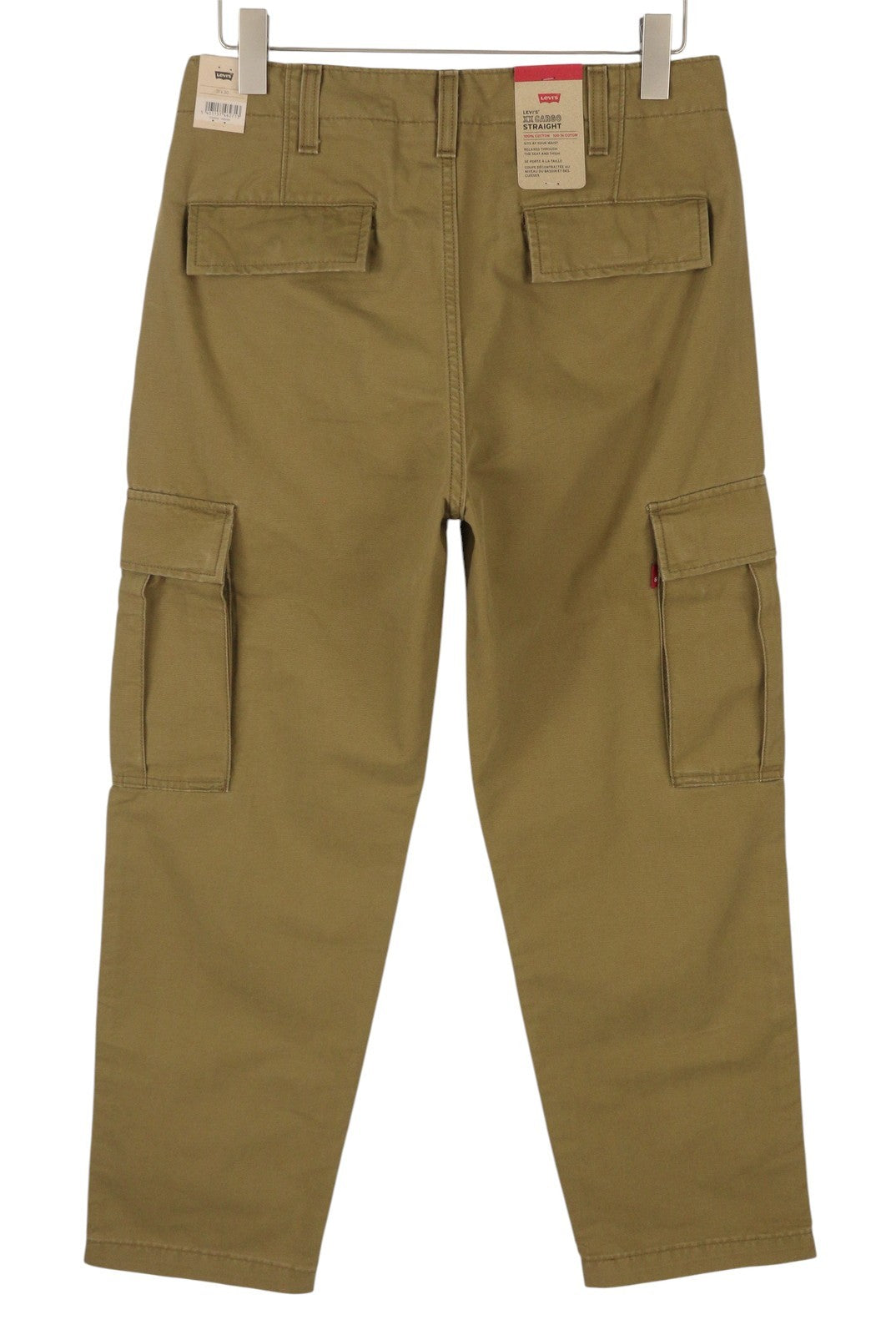 LEVI'S XX Cargo Men Trousers W32/L32 Brown Straight Fit Zip Fly Patch Pockets