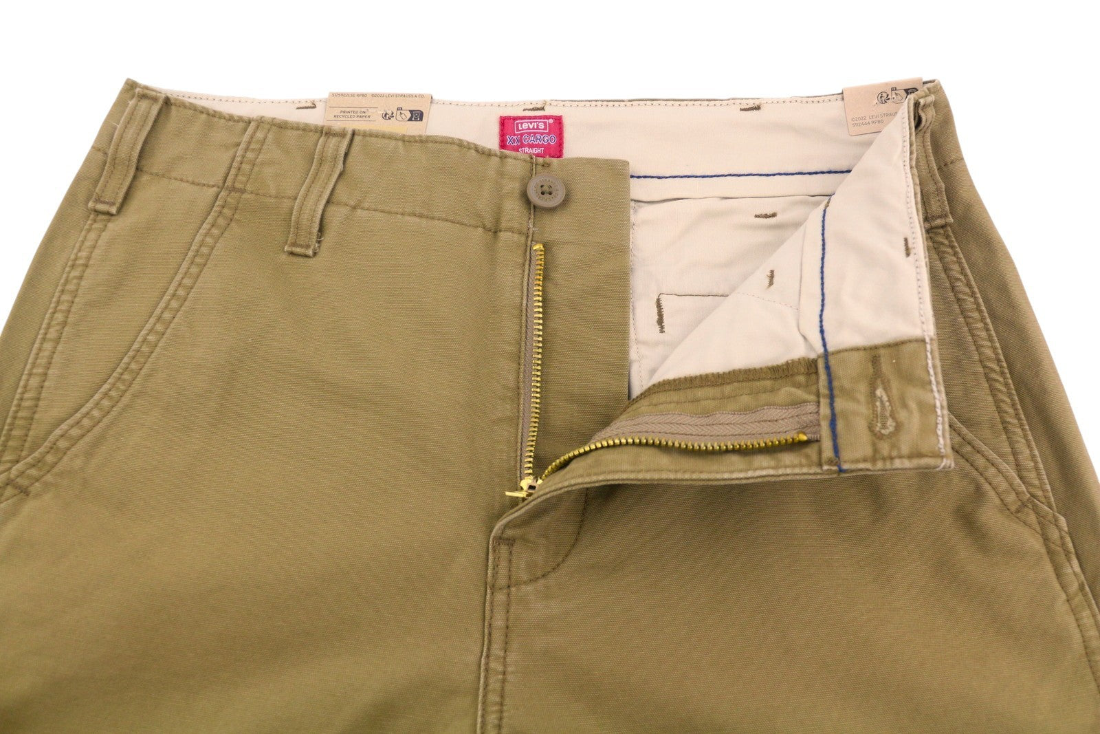LEVI'S XX Cargo Men Trousers W32/L32 Brown Straight Fit Zip Fly Patch Pockets