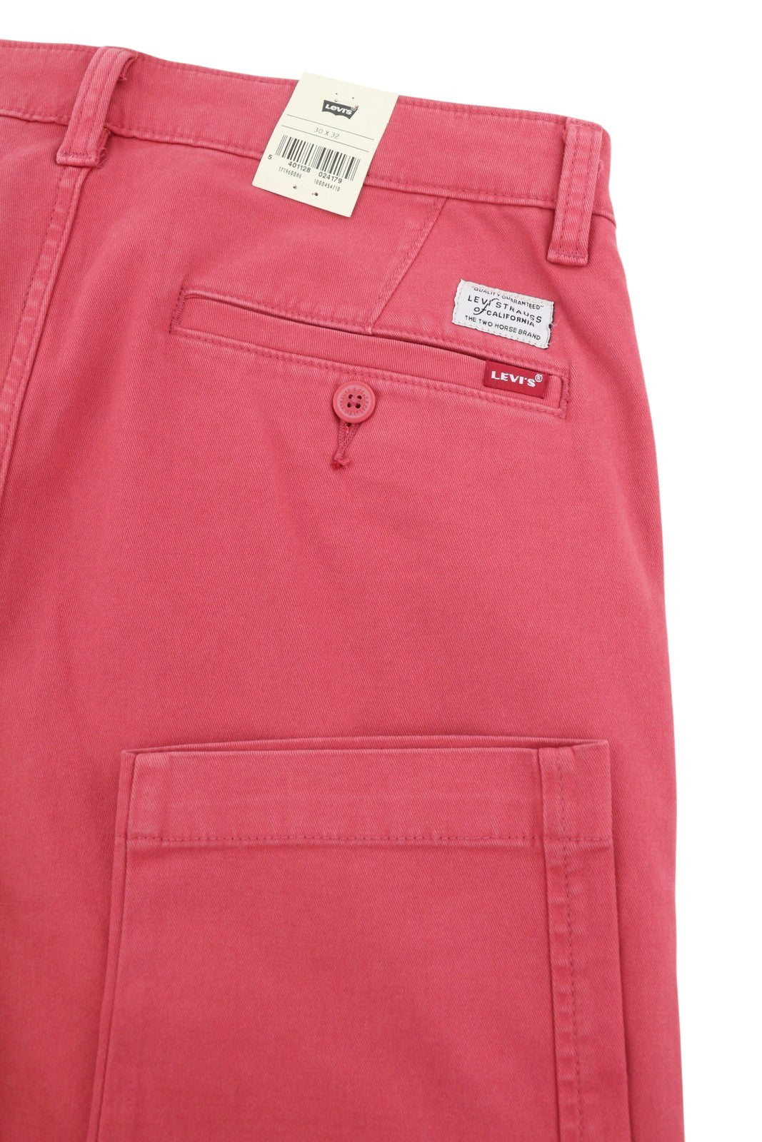 LEVI'S XX Chino Men Trousers W30/L32 Mid Pink Standard Taper Stretch Extensible