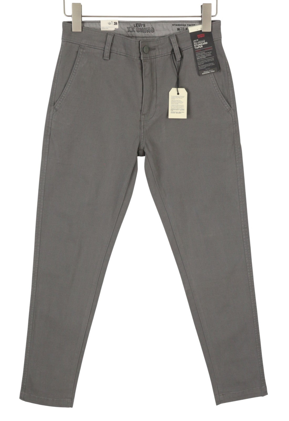 LEVI'S XX Chino Men Trousers W28/L32 Grey Standard Taper Big E Stretch Zip Fly