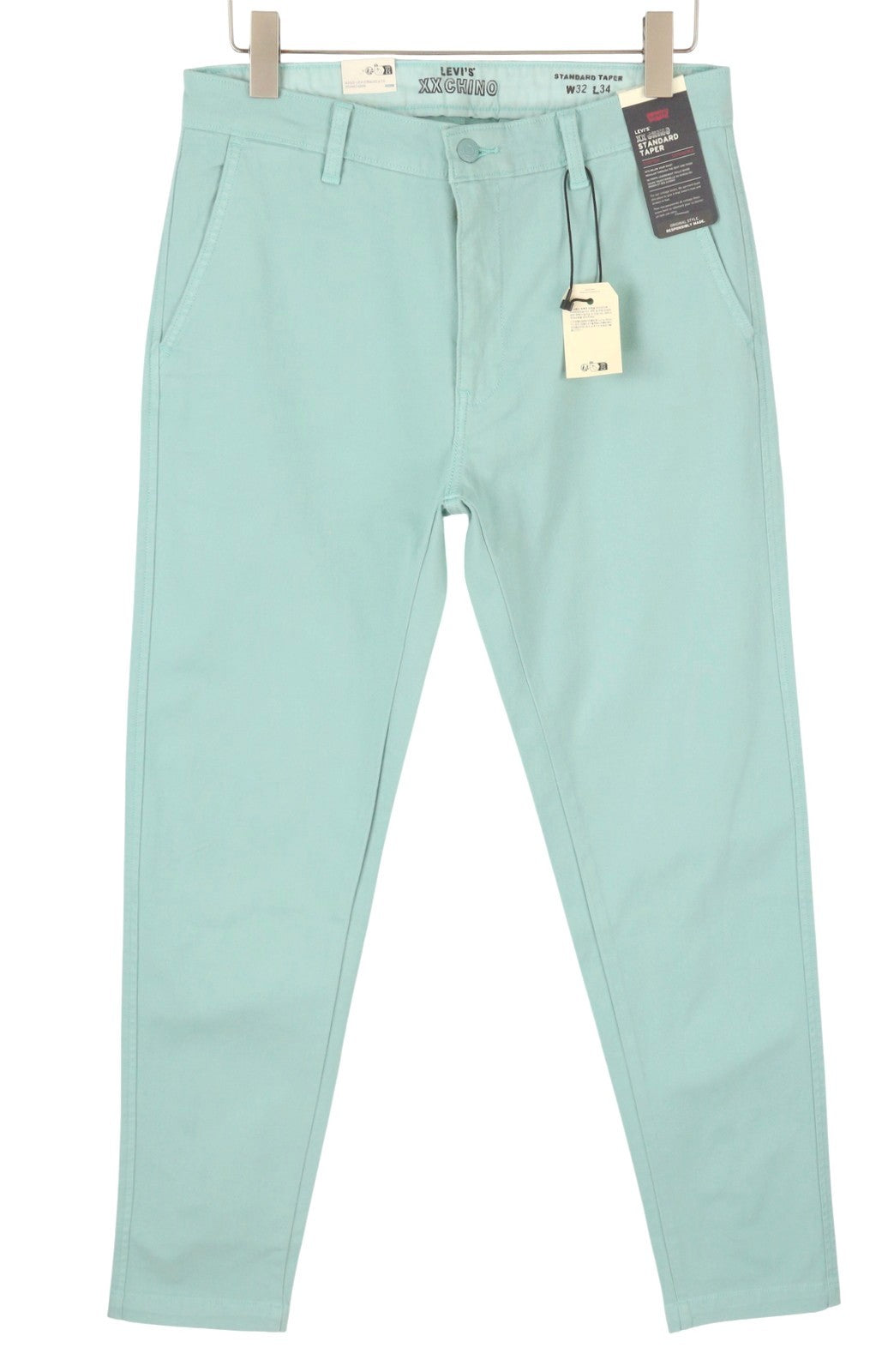 LEVI'S XX Chino Men Trousers W32/L34 Blue Standard Taper Big E Stretch Zip Fly