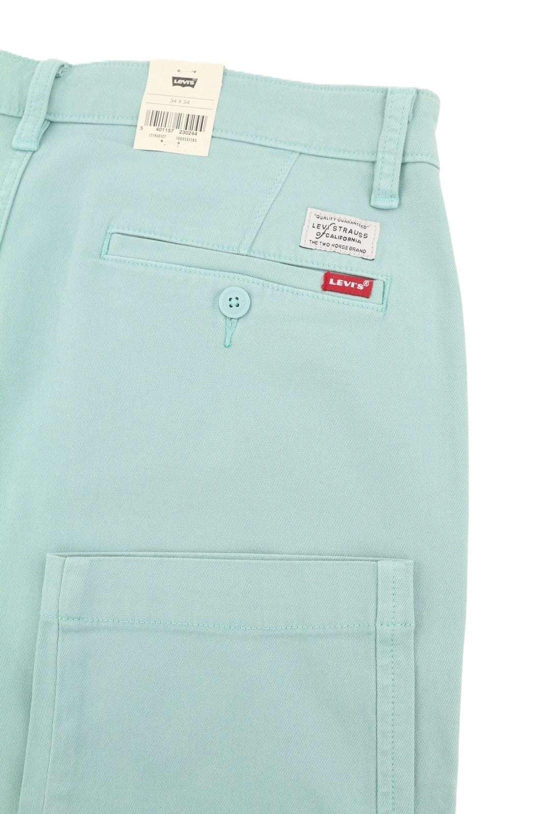 LEVI'S XX Chino Men Trousers W34/L34 Blue Standard Taper Big E Stretch Zip Fly