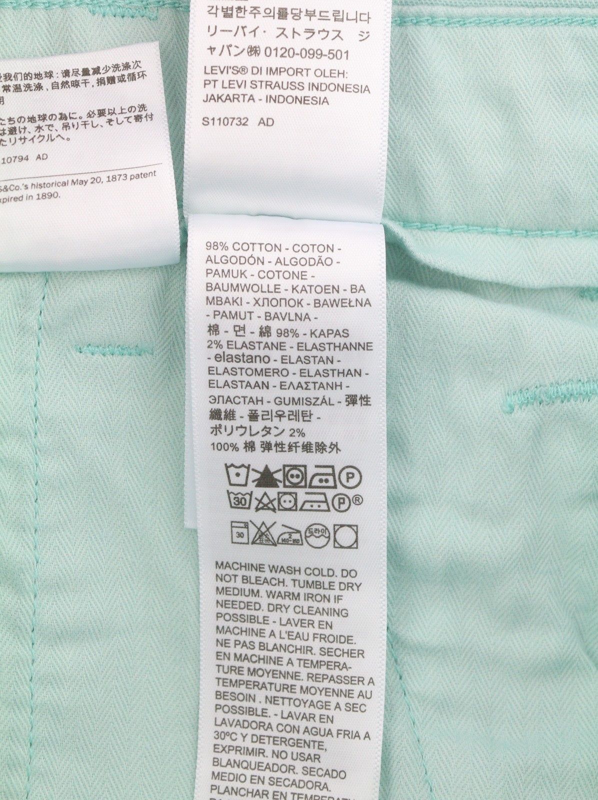 LEVI'S XX Chino Men Trousers W34/L34 Blue Standard Taper Big E Stretch Zip Fly