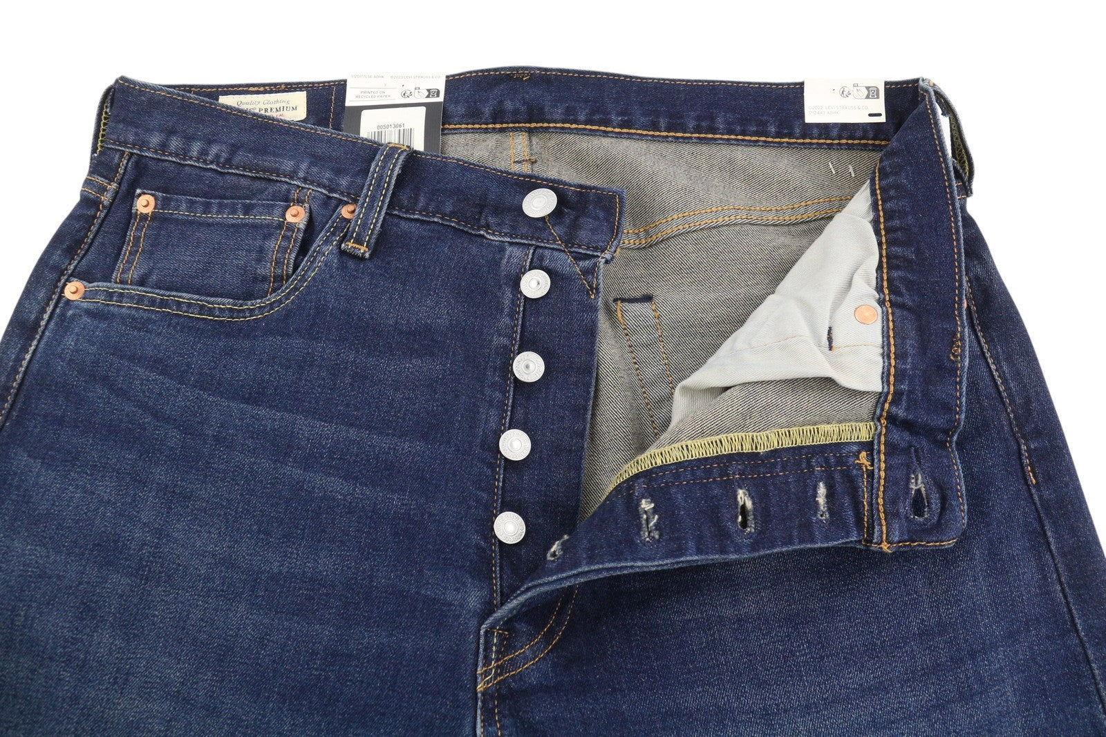 LEVI'S 501 Men Jeans W33/L30 Premium Straight Fit Advanced Stretch Faded Blue