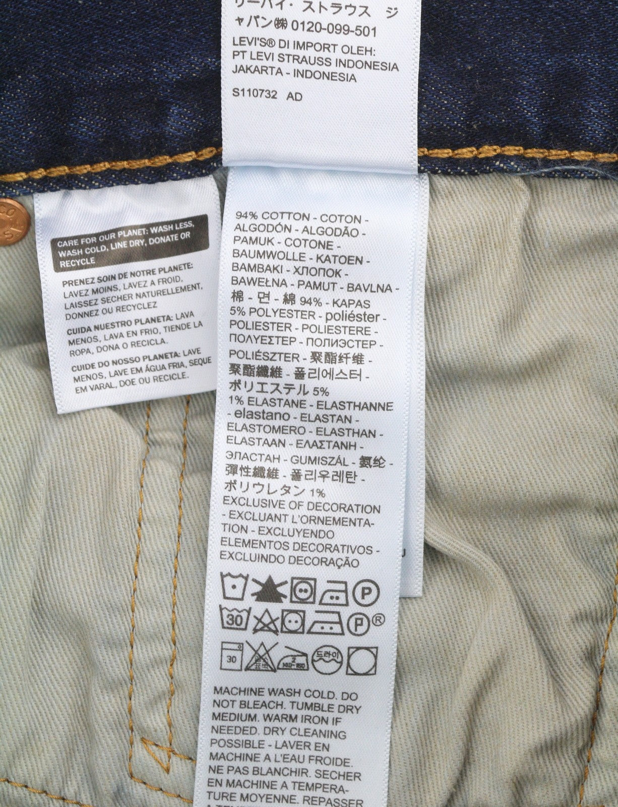 LEVI'S 501 Men Jeans W33/L30 Premium Straight Fit Advanced Stretch Faded Blue